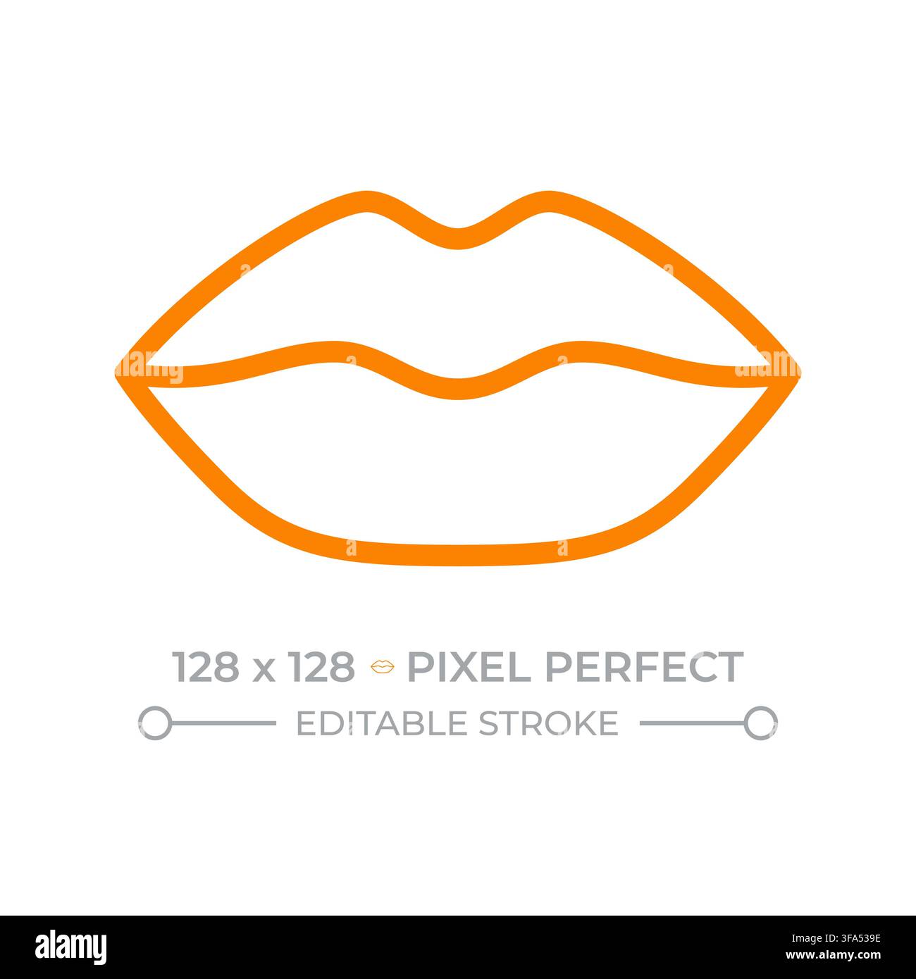 Lips cosmetics two color line icon Stock Vector