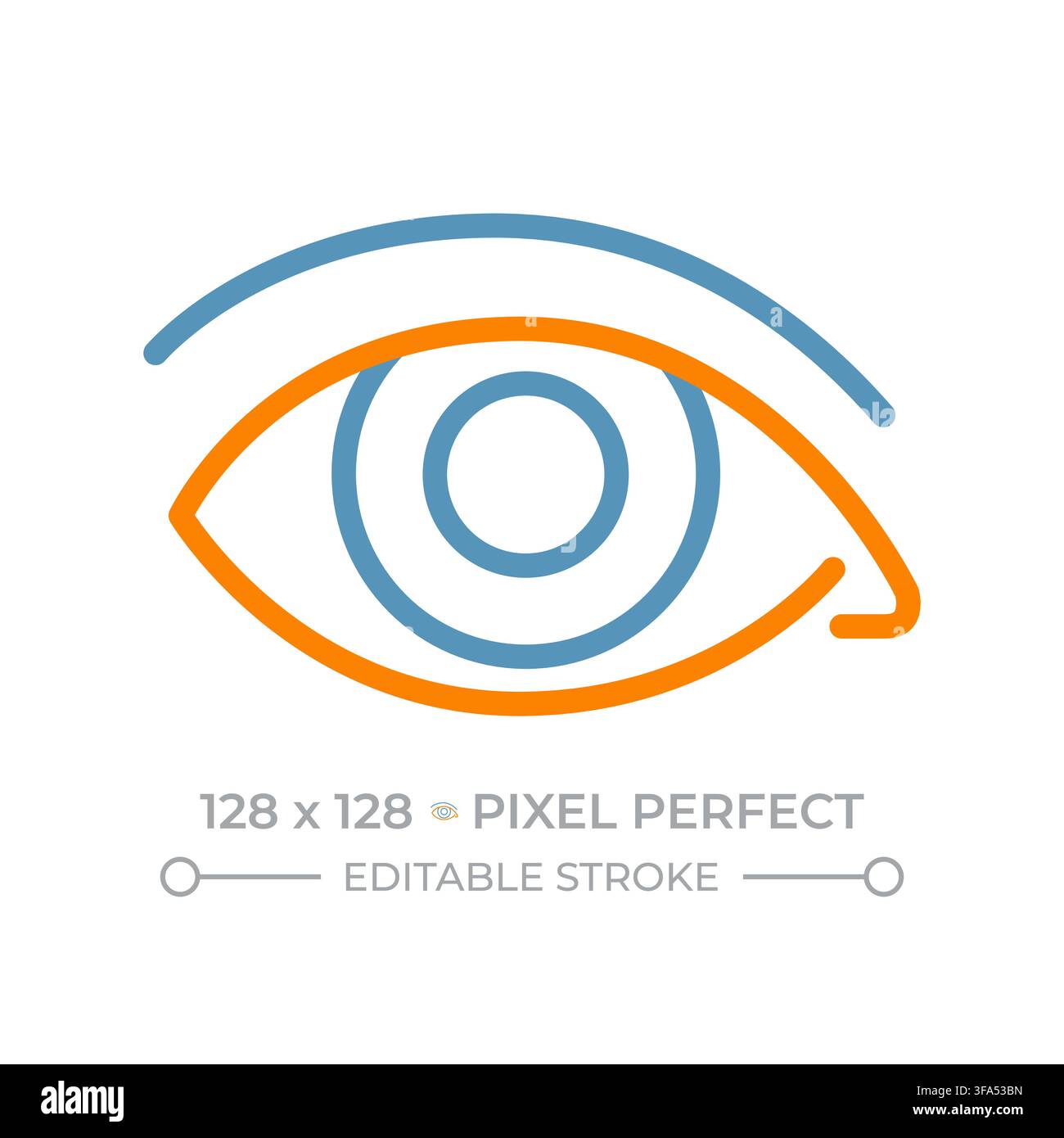 Optic innovation two color line icon Stock Vector