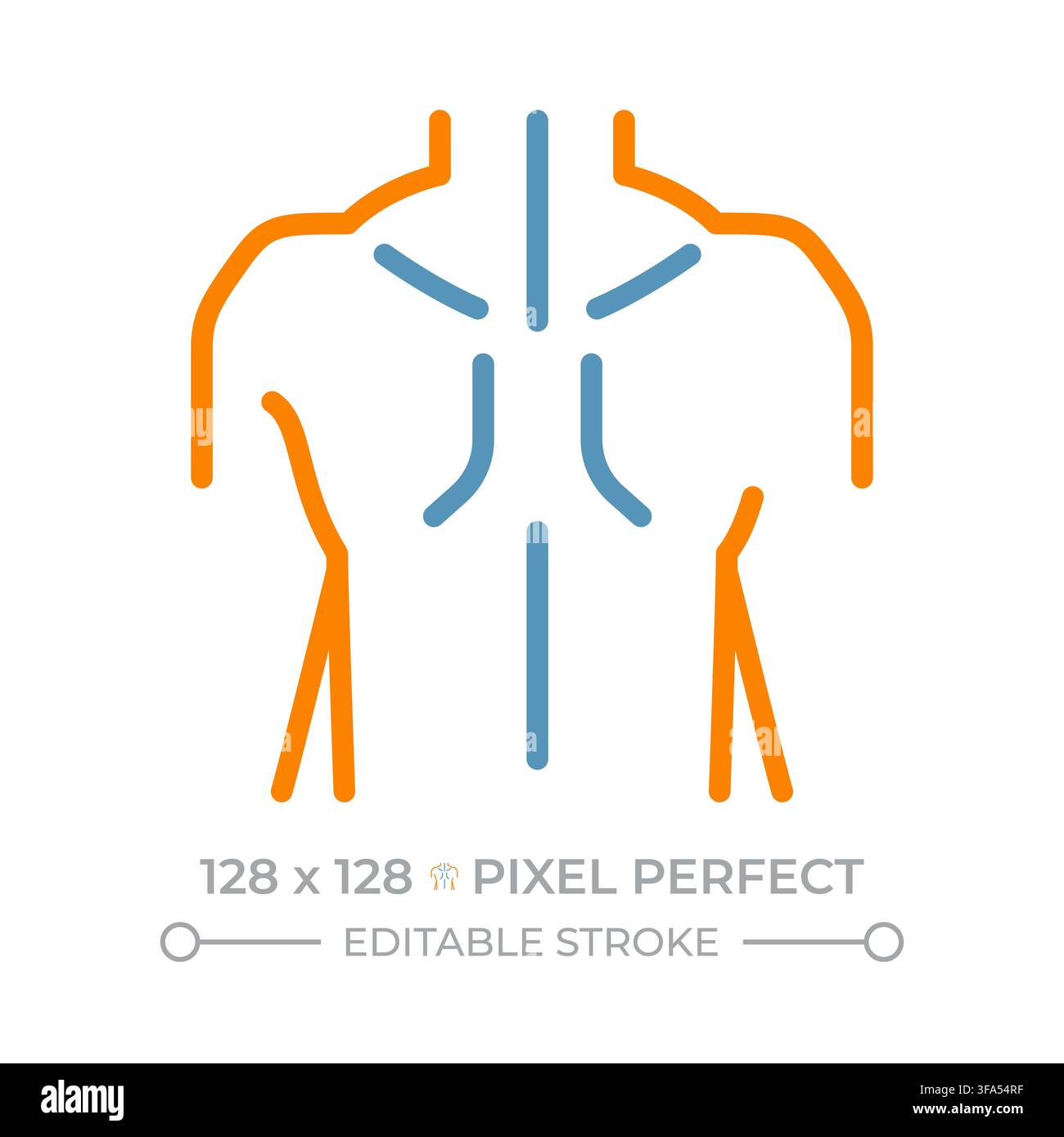 Human upper body two color line icon Stock Vector