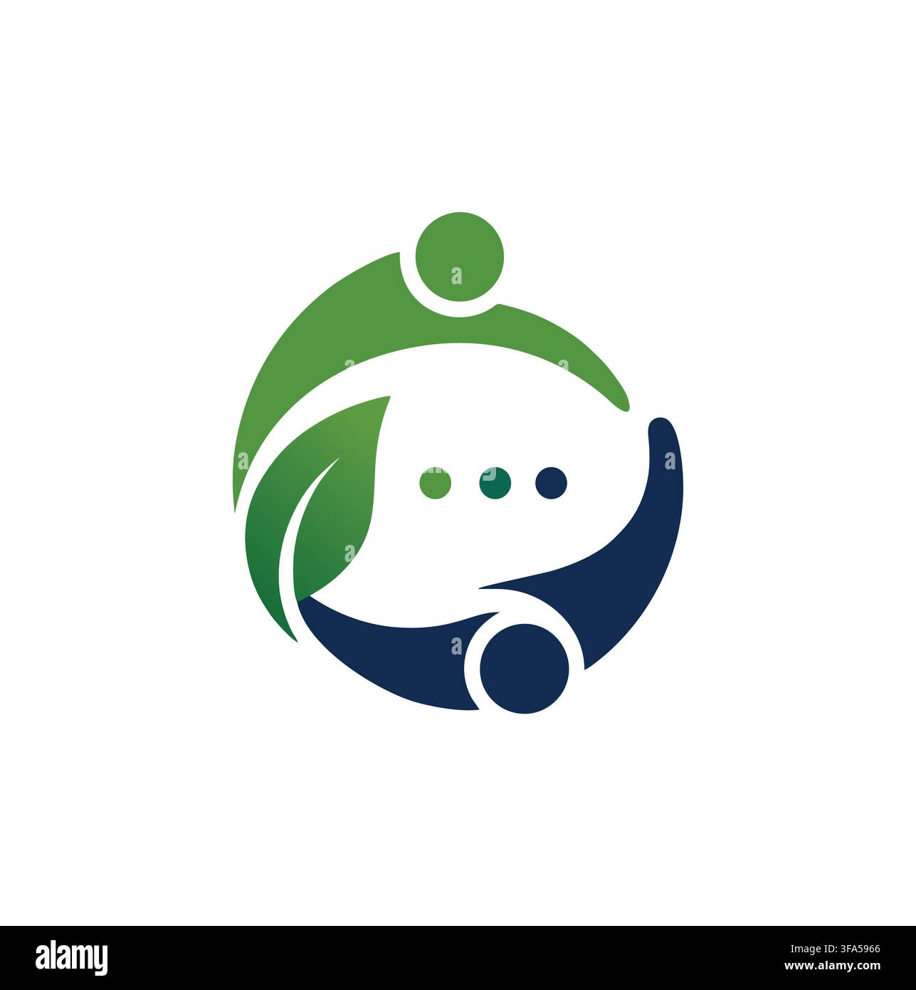 Professional Modern Green Eco Chat Bubble Community Logo Icon Vector Stock Vector