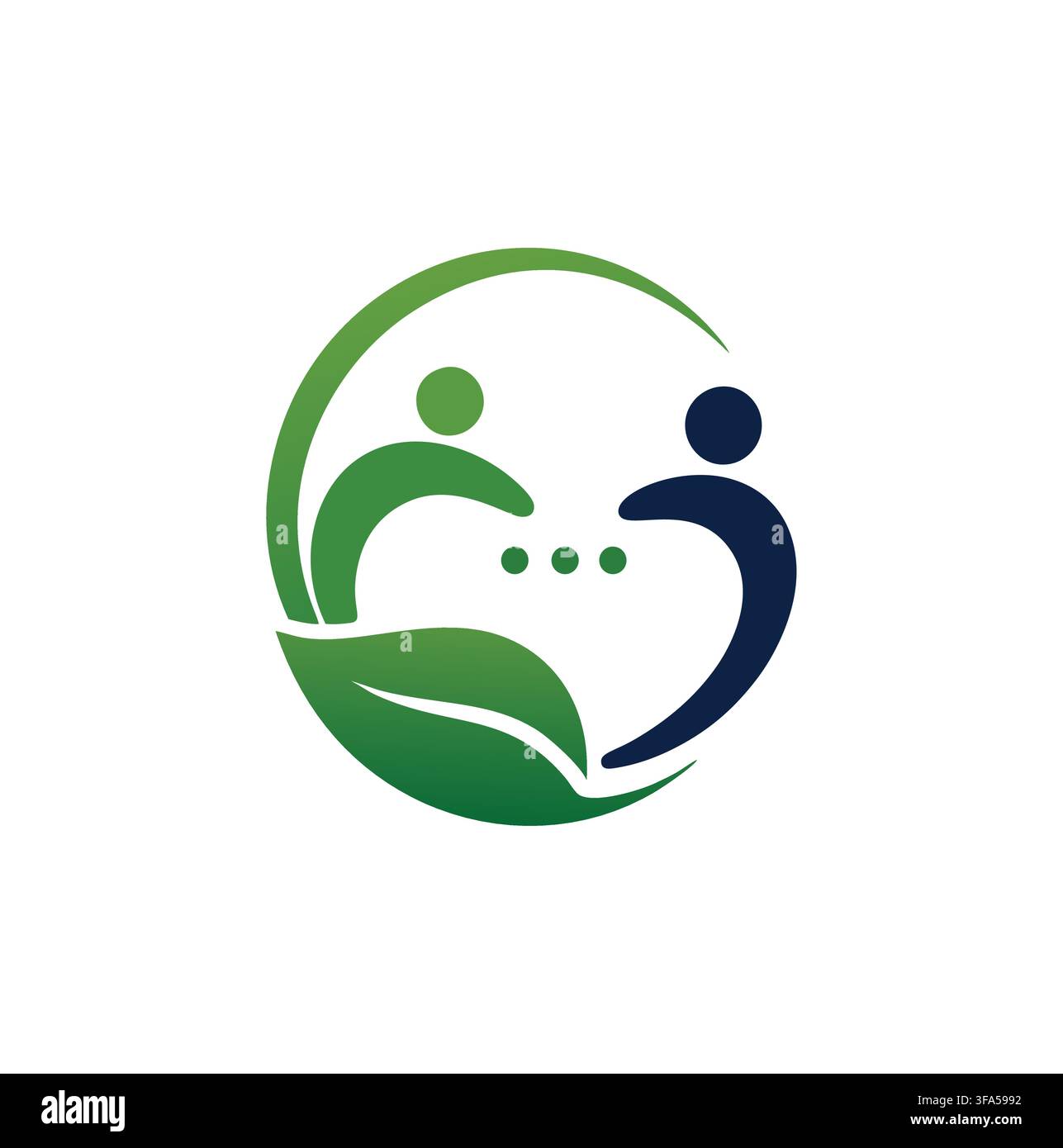 Professional Modern Eco Green Leaf Chat Communication Logo Icon Vector Stock Vector