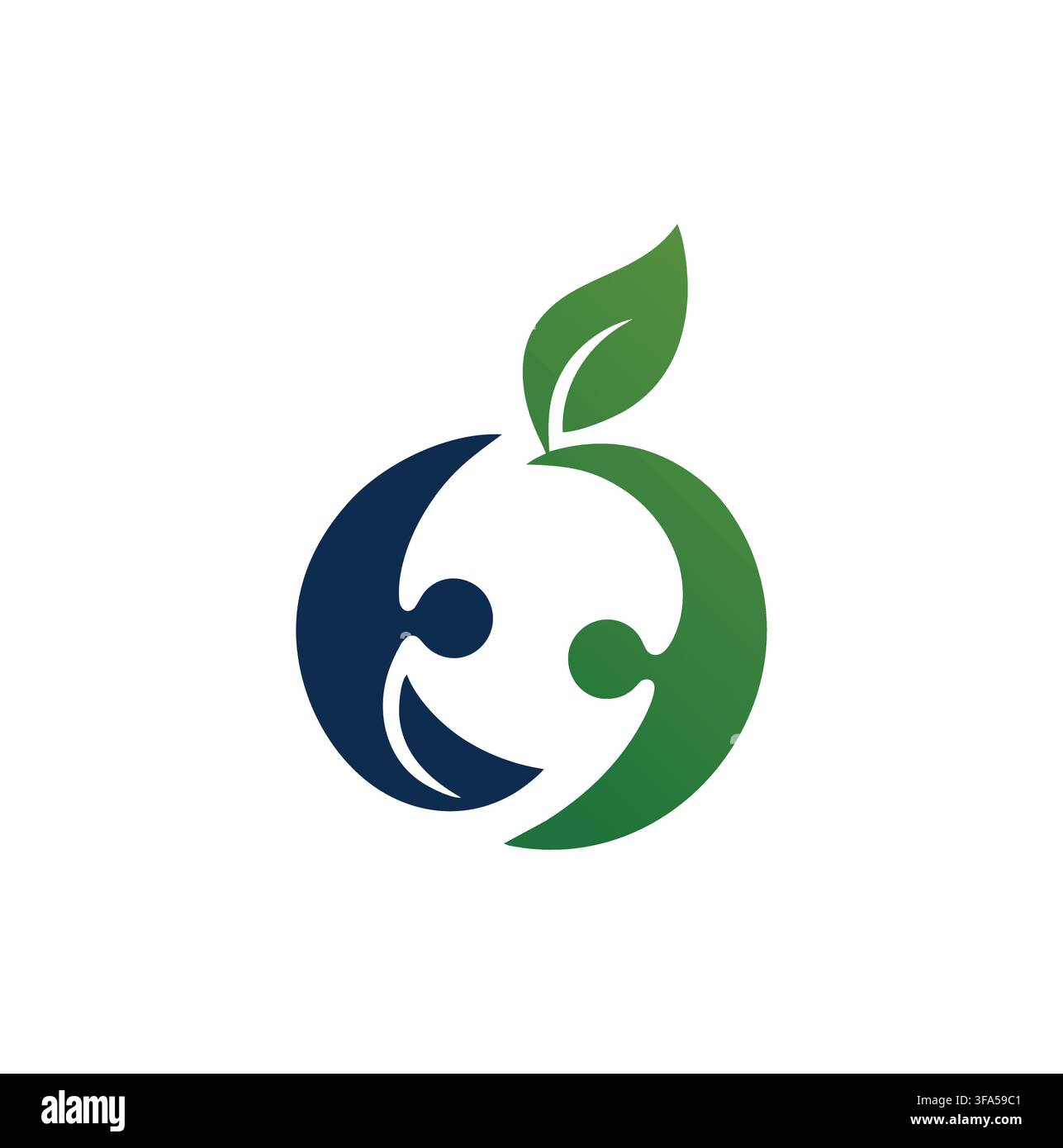 Professional Modern Eco Apple Leaf People Wellness Vector Logo Stock Vector