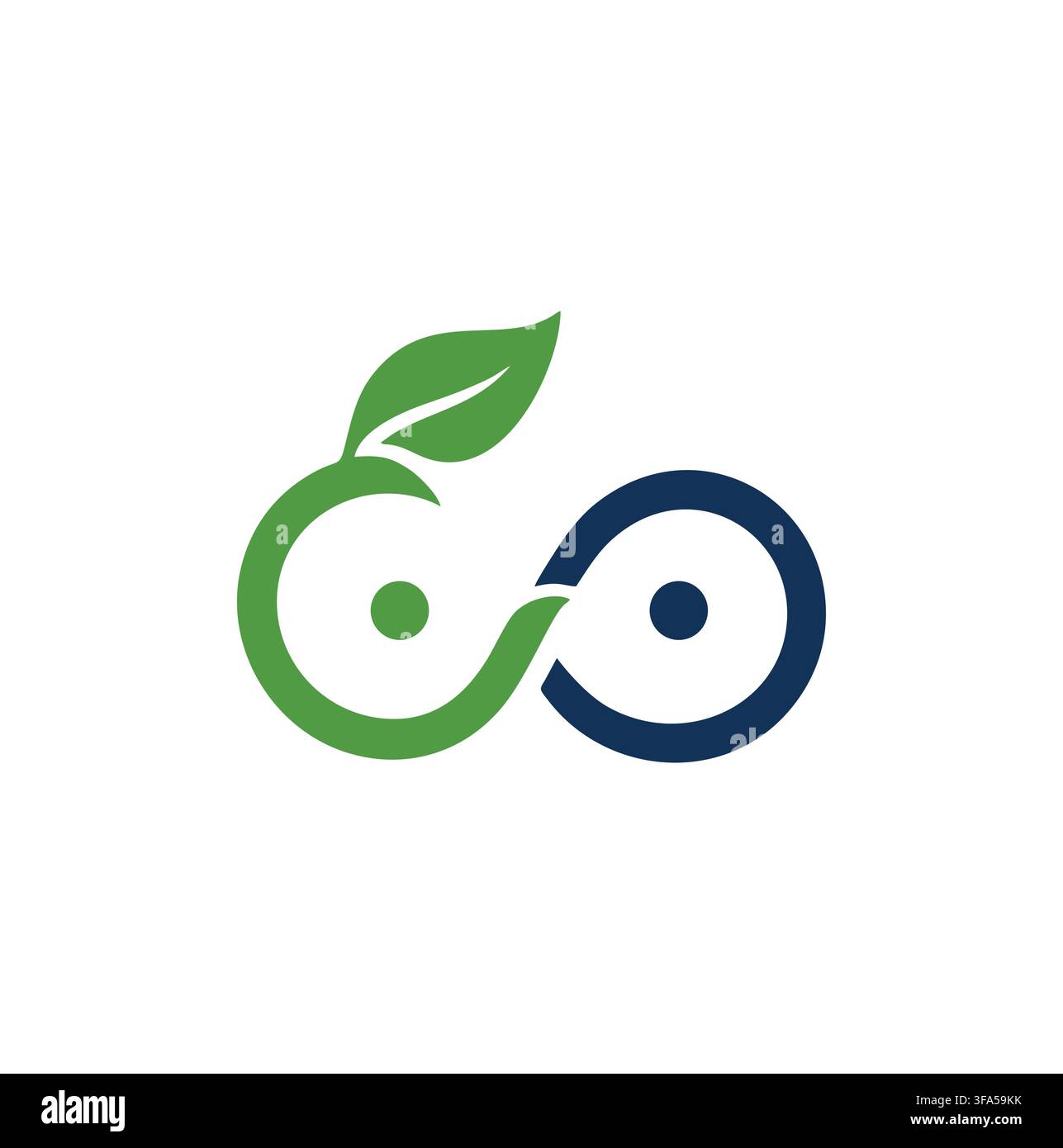 Professional Modern Eco Infinity Loop Green Leaf Vector Logo Stock Vector