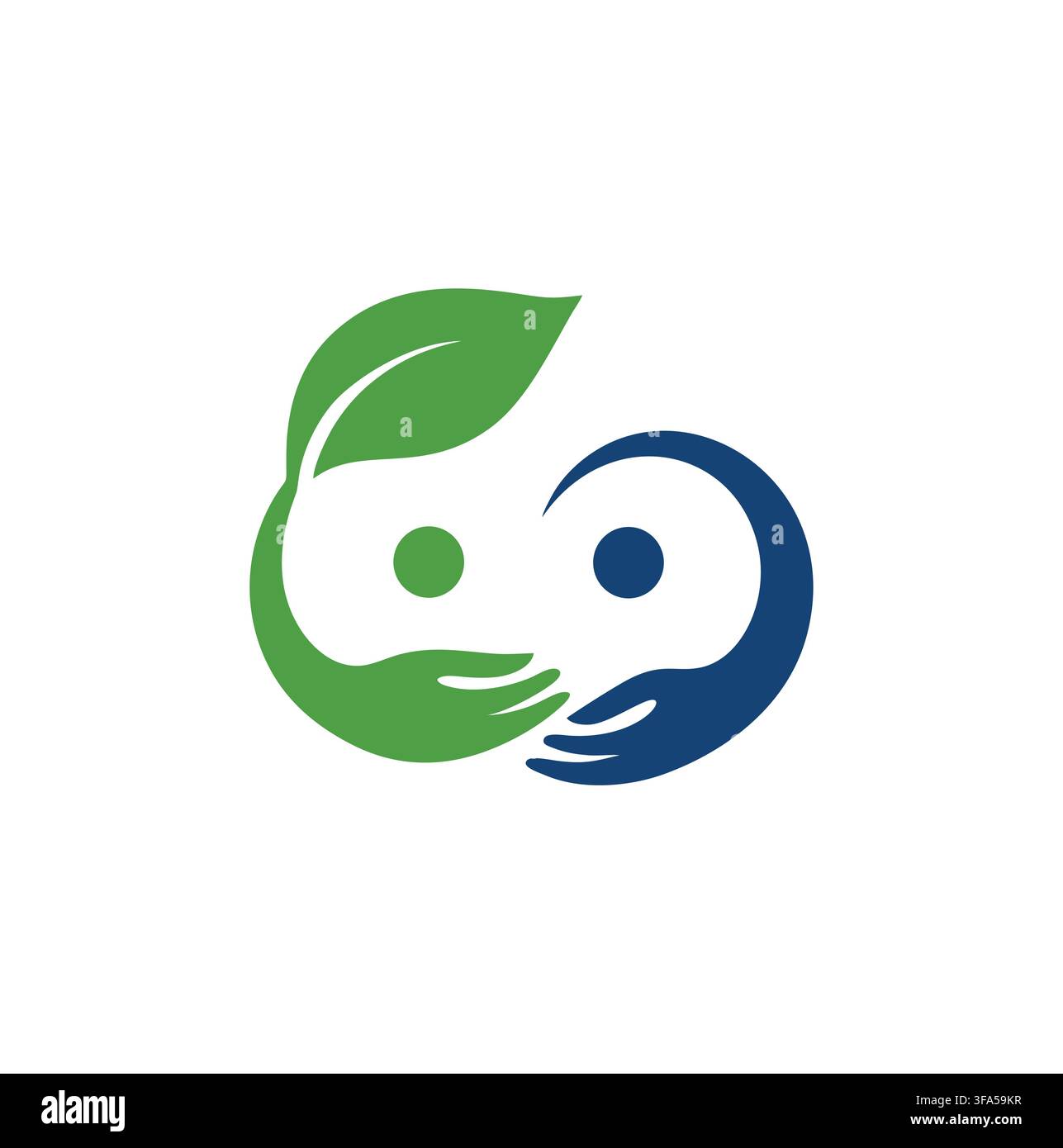 Professional Modern Eco Caring Hands Leaf Human Vector Logo Stock Vector