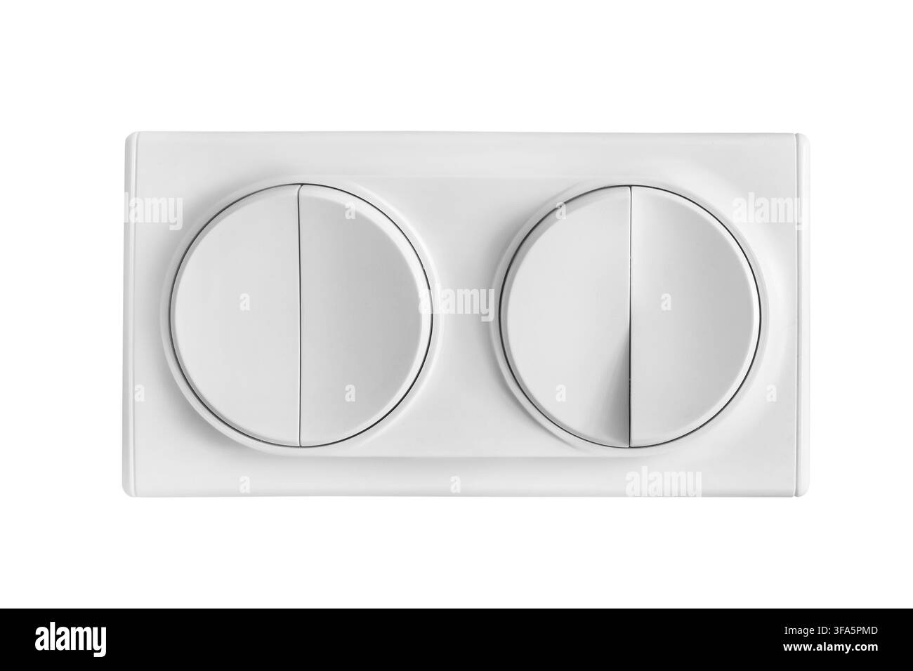 Four round buttons light switch block isolated on white background Stock Photo