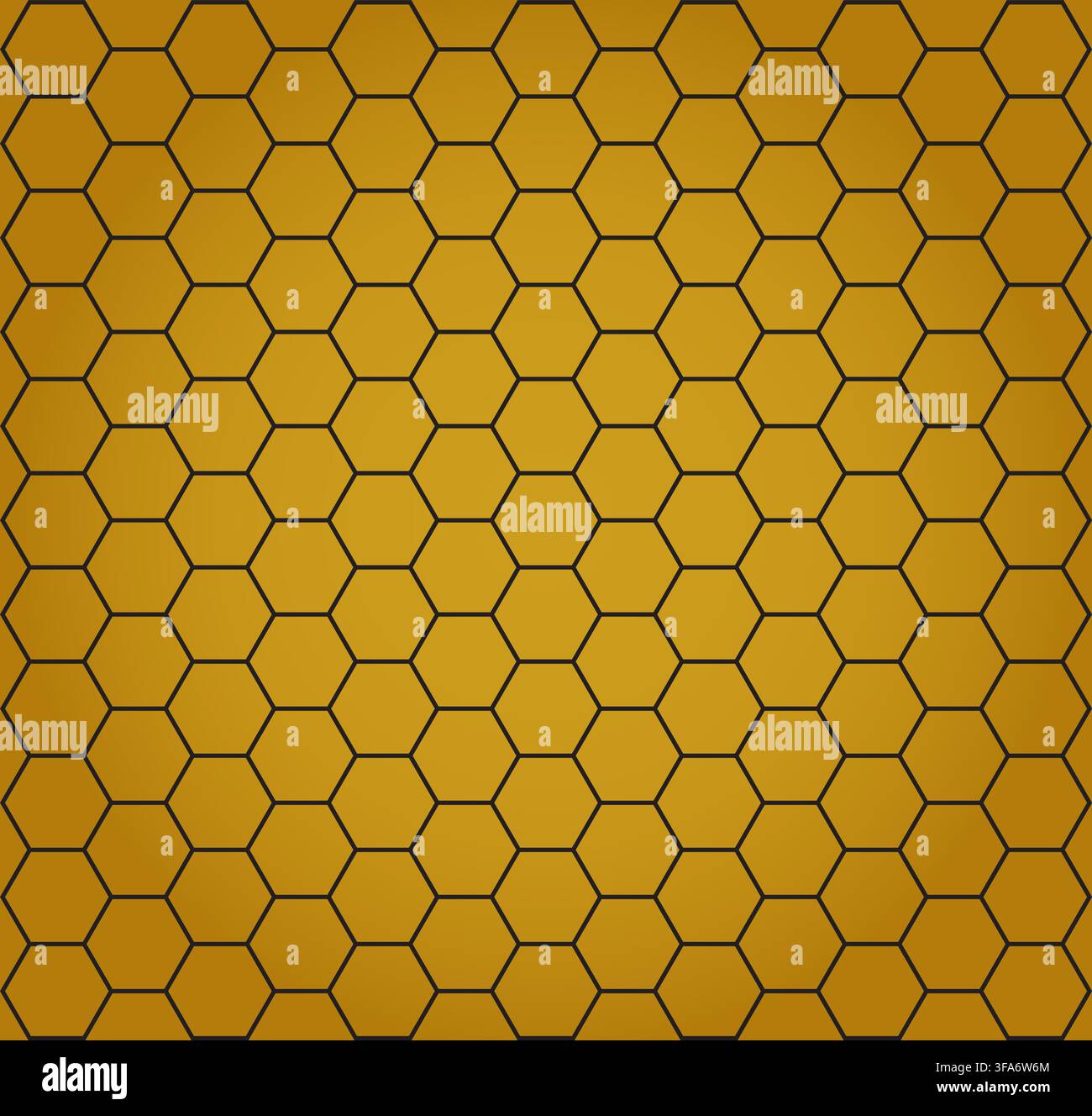 Hexagonal honeycomb pattern – minimalist geometric golden illustration background - vector Stock Vector