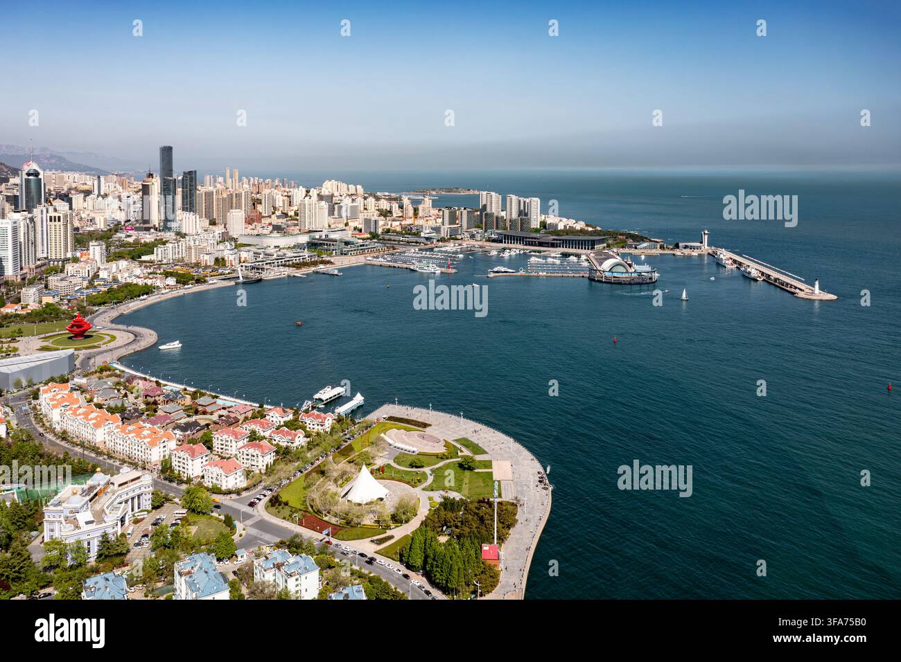 Aerial view coastal city curved hi-res stock photography and images - Alamy