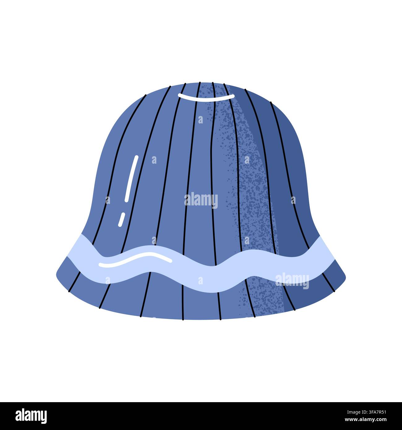 Blue ribbed winter beanie hat vector illustration Stock Vector