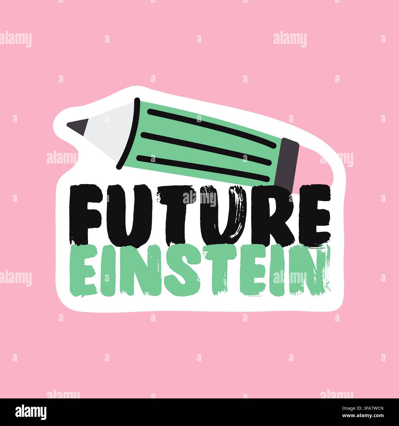 Future einstein doodle vector sticker for back to school planner design Stock Vector