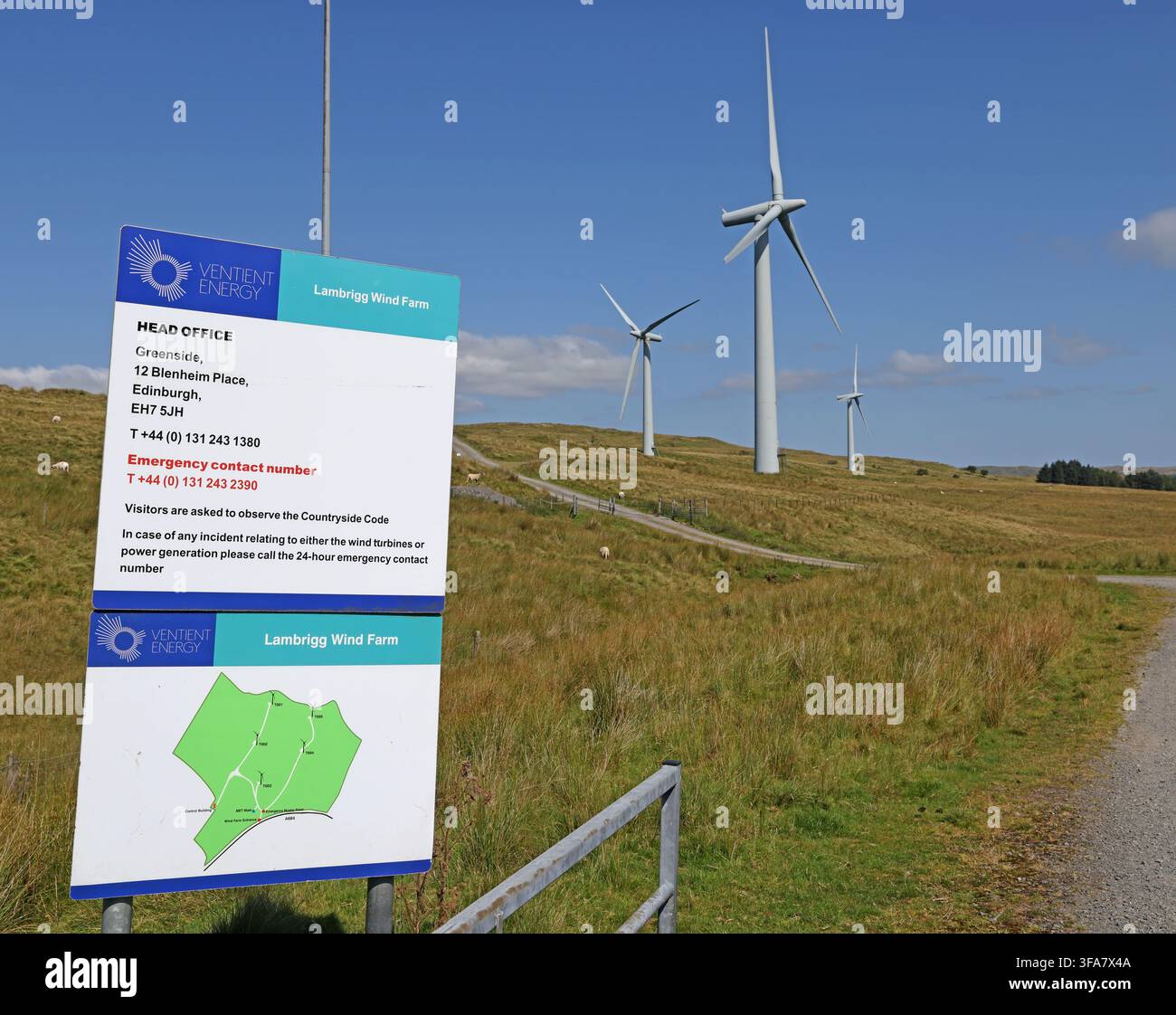 Lambrigg Wind Farm Turbines Ventient Energy. Stock Photo
