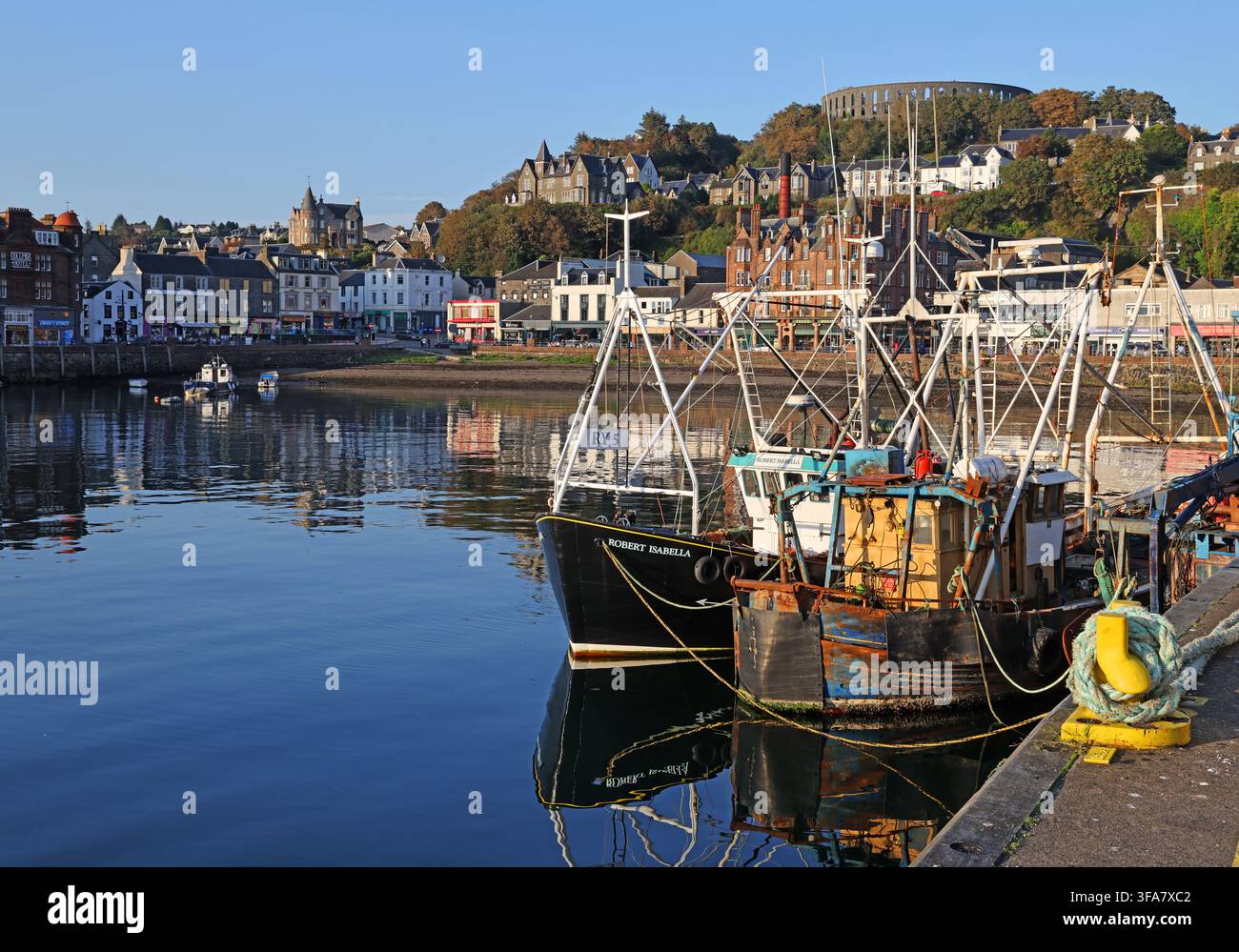 Fishing boat Robert Isabella moored in Oban harbour, Scotland Stock Photo