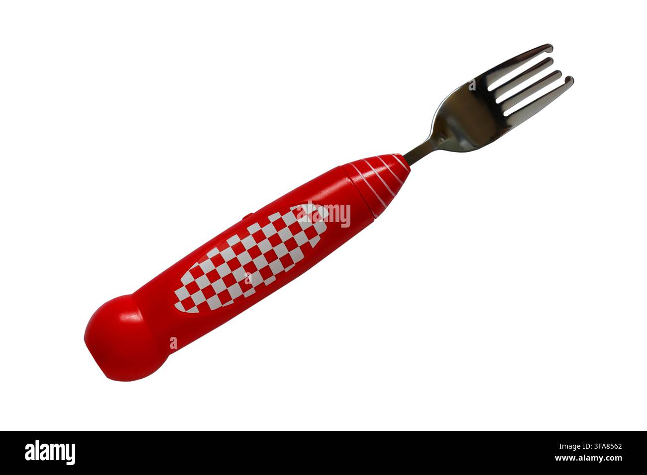 Kitsch'n'fun twirling Spaghetti Fork isolated on white background Stock Photo