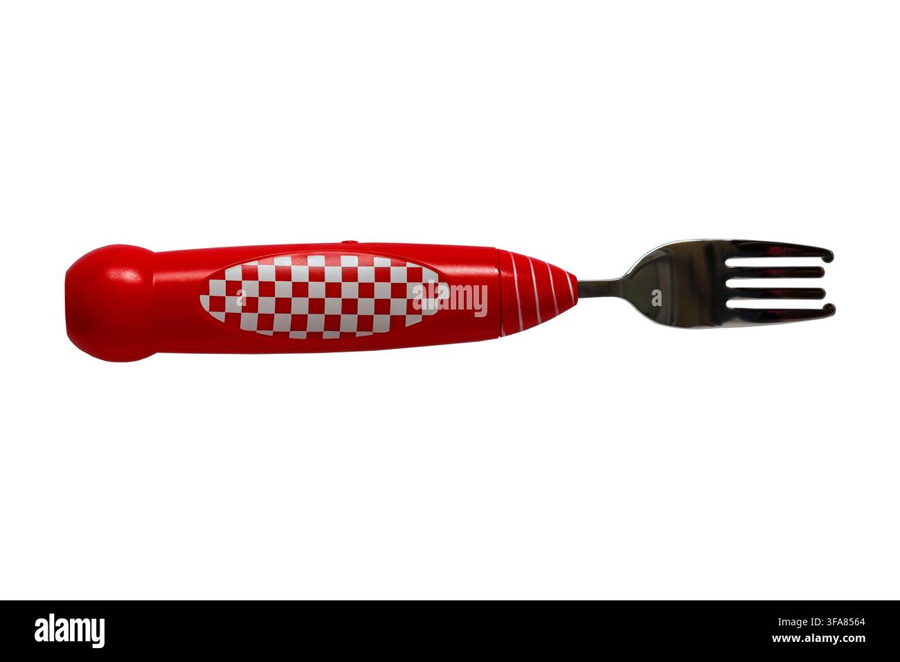 Kitsch'n'fun twirling Spaghetti Fork isolated on white background Stock Photo