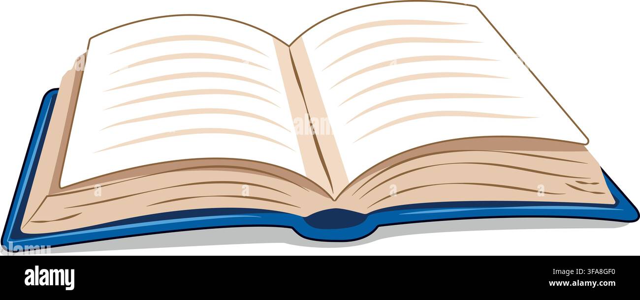 Open Book with Blank Pages for Education and Reading Stock Vector