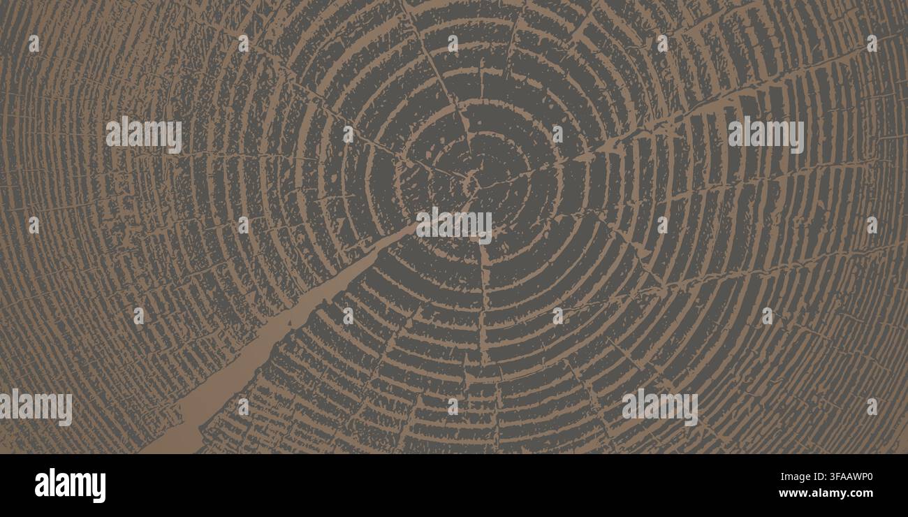 Tree ring pattern showcasing natural wooden texture vector illustration background. Stock Vector