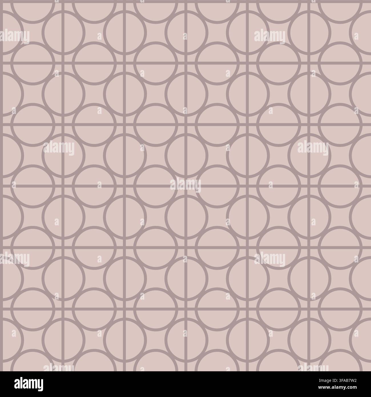 Dusty Pink Intersecting Circle Grid Stock Vector