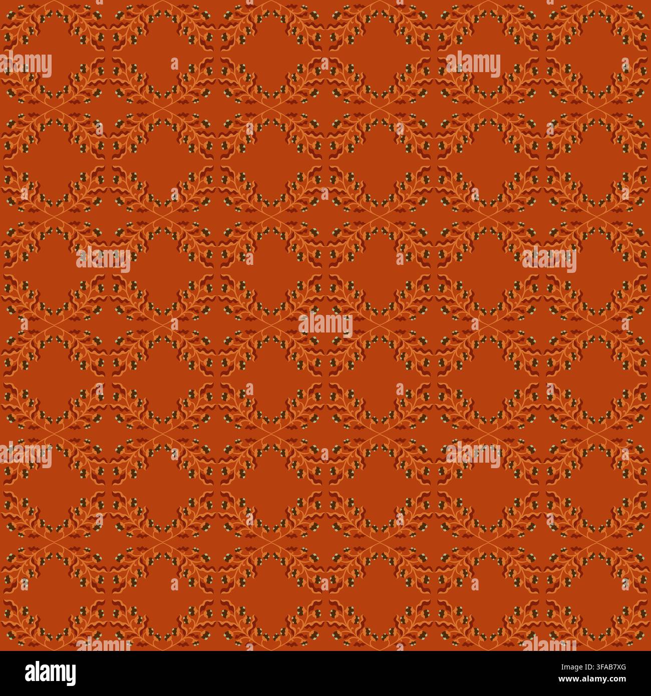 Rustic Botanical Diamond Branch Lattice Stock Vector
