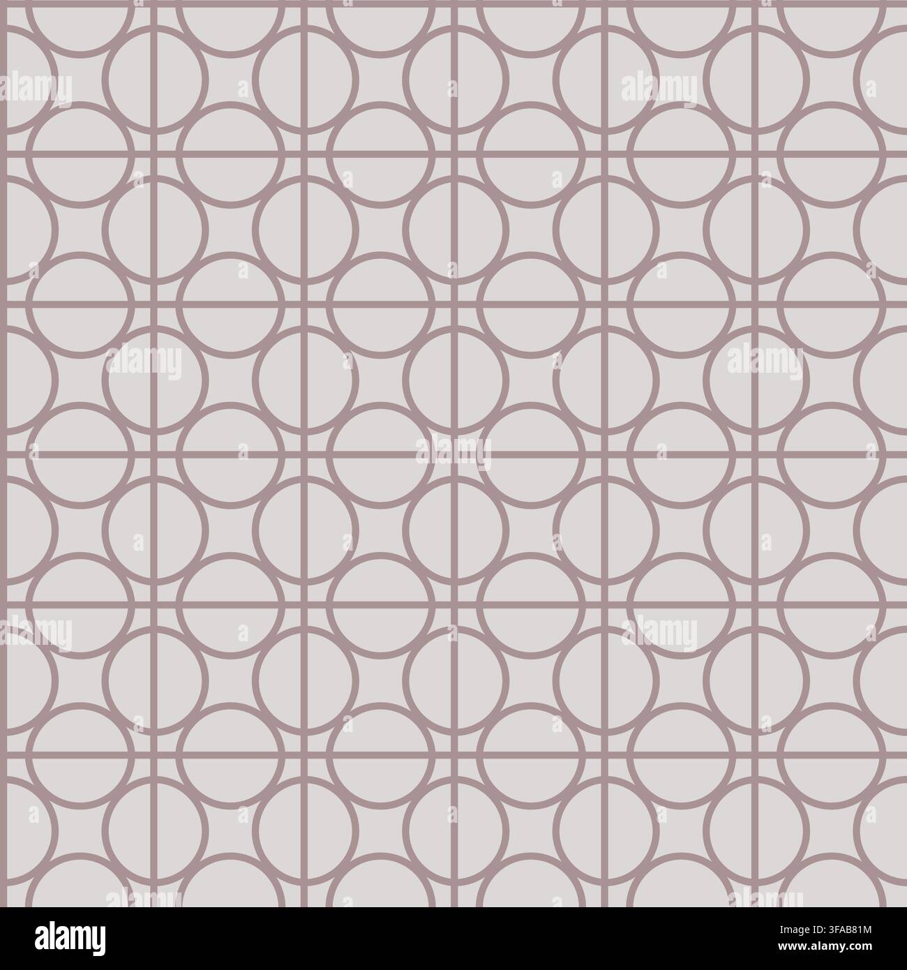 Pale Mauve Geometric Circle Grid Stock Vector
