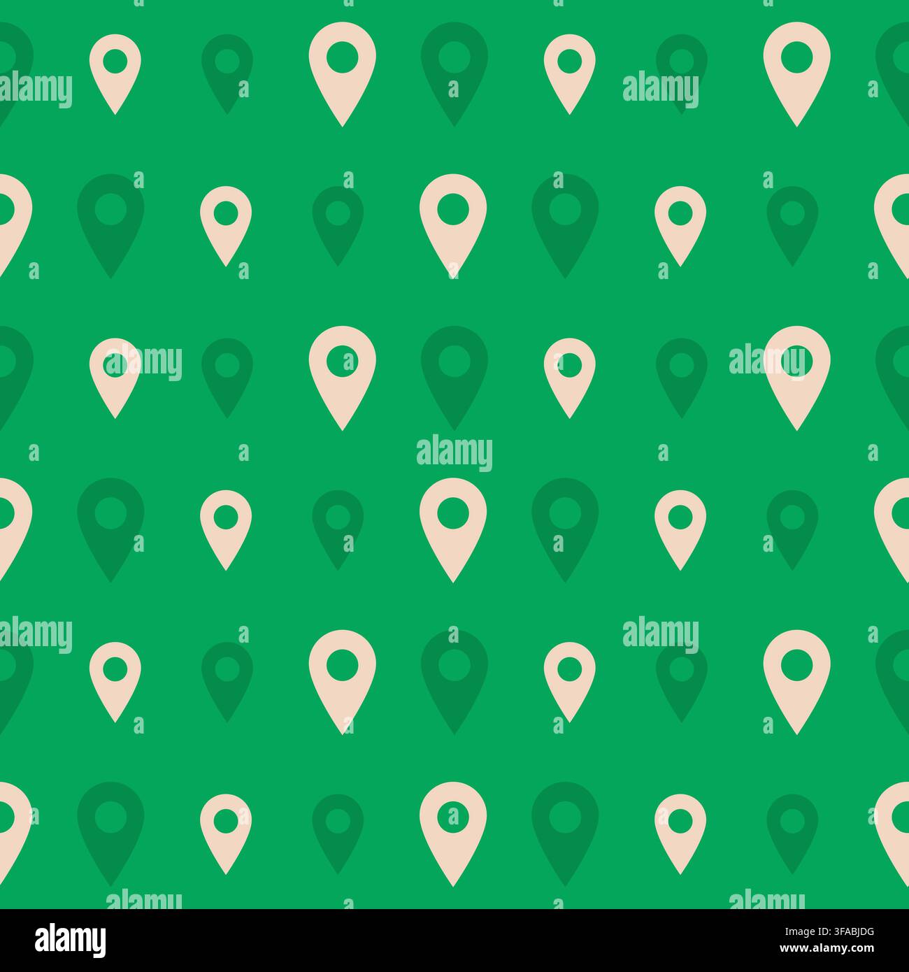 Green minimalistic pattern with white arrows. Vector pattern with labels. Vector illustration Stock Vector