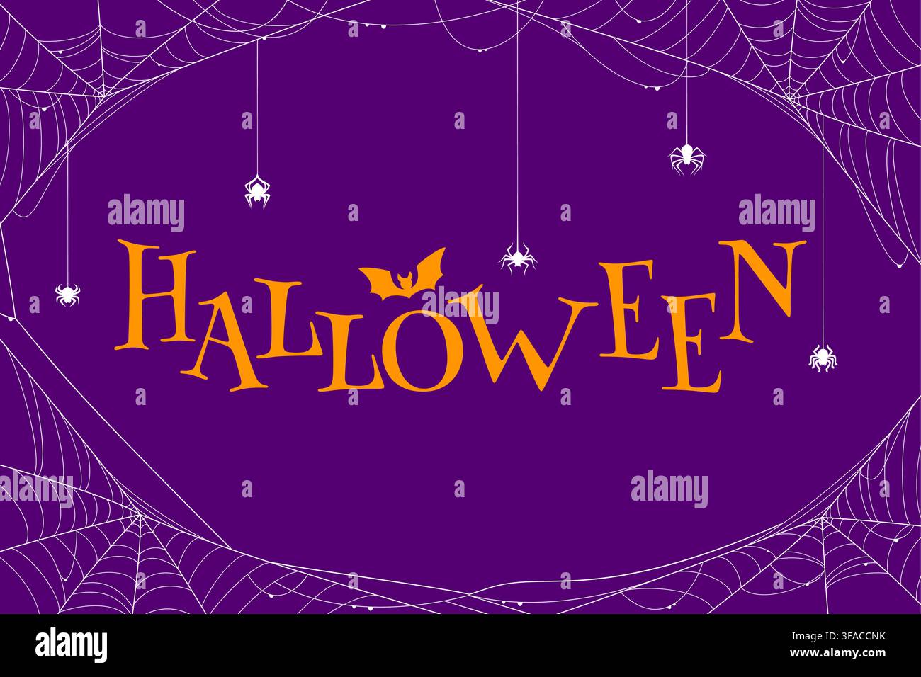 Halloween background with white cobweb threads Stock Vector