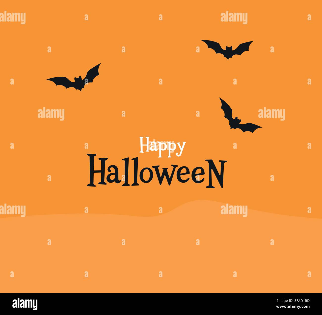 Happy Halloween Background with Flying Bats Stock Vector