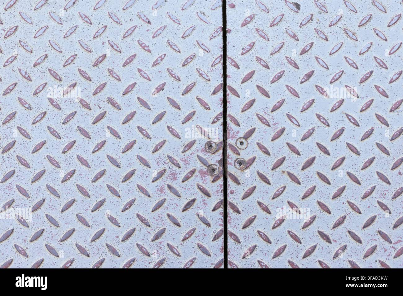 metallic diamond plate textured surface abstract texture background Stock Photo