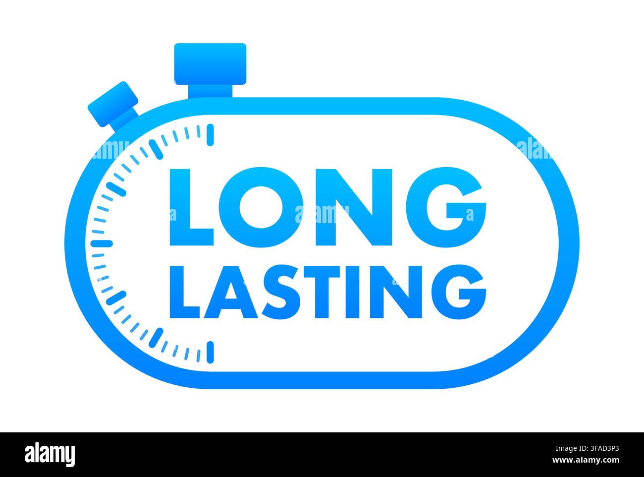 Long lasting concept with stopwatch timer icon Stock Vector