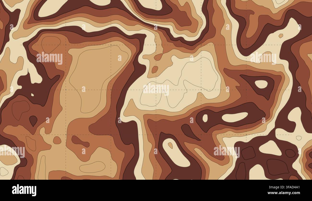 Abstract topographic map showing earth contour lines Stock Vector