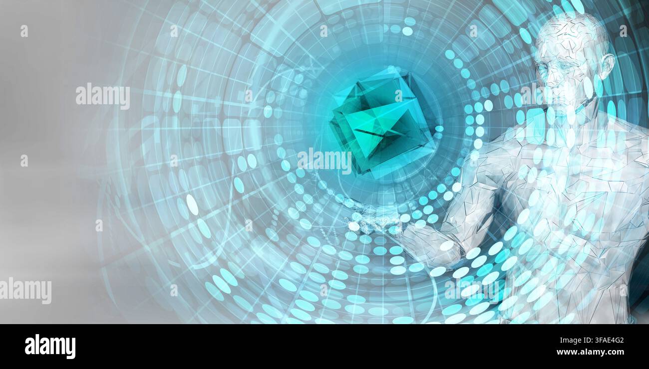 Blue Digital Interface Showcasing Cyber Security Technology Protection Stock Photo