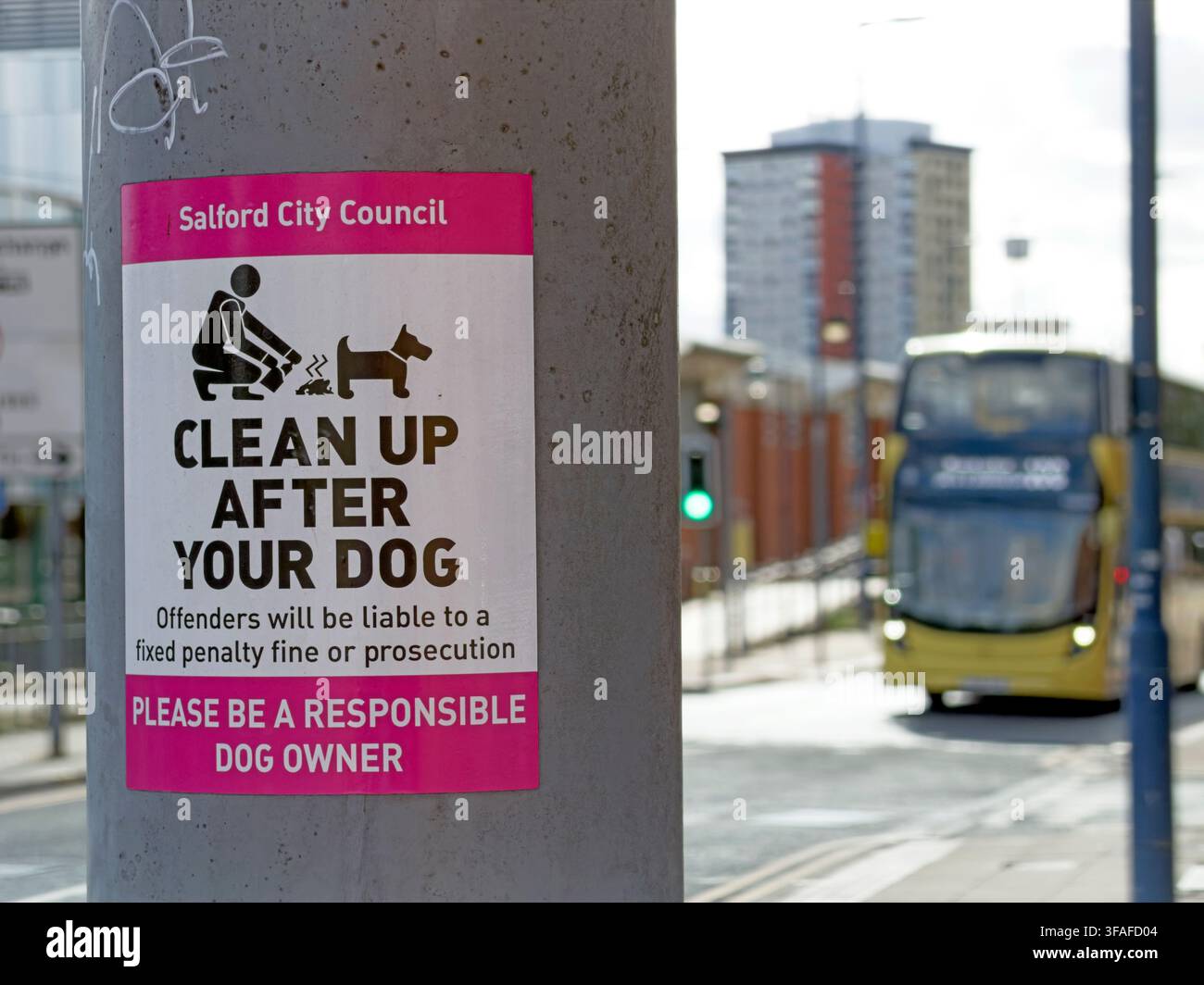 Clean up after your dod - Salford City Council Stock Photo