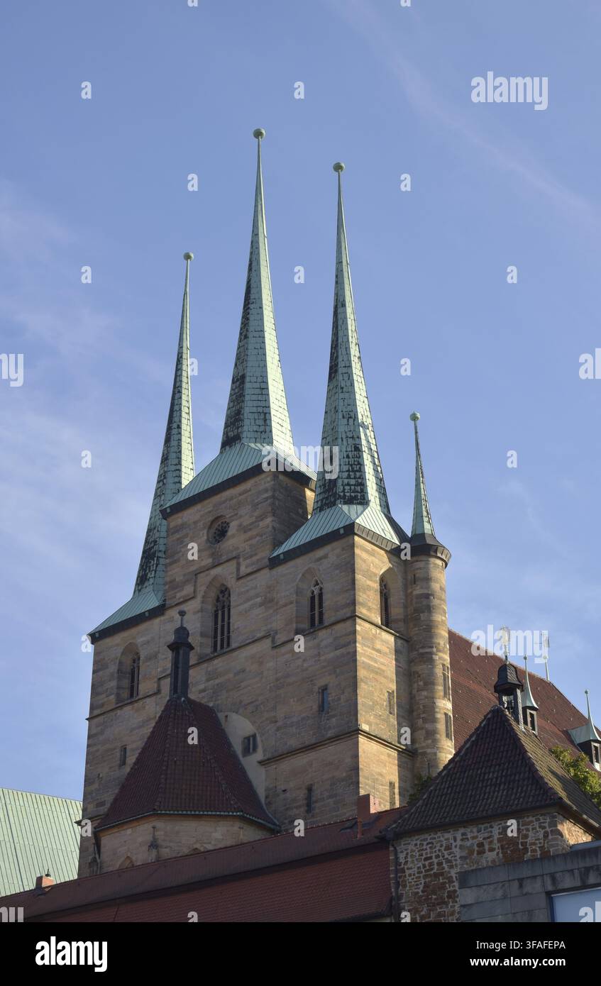 St. Severi Church in Erfurt Stock Photo