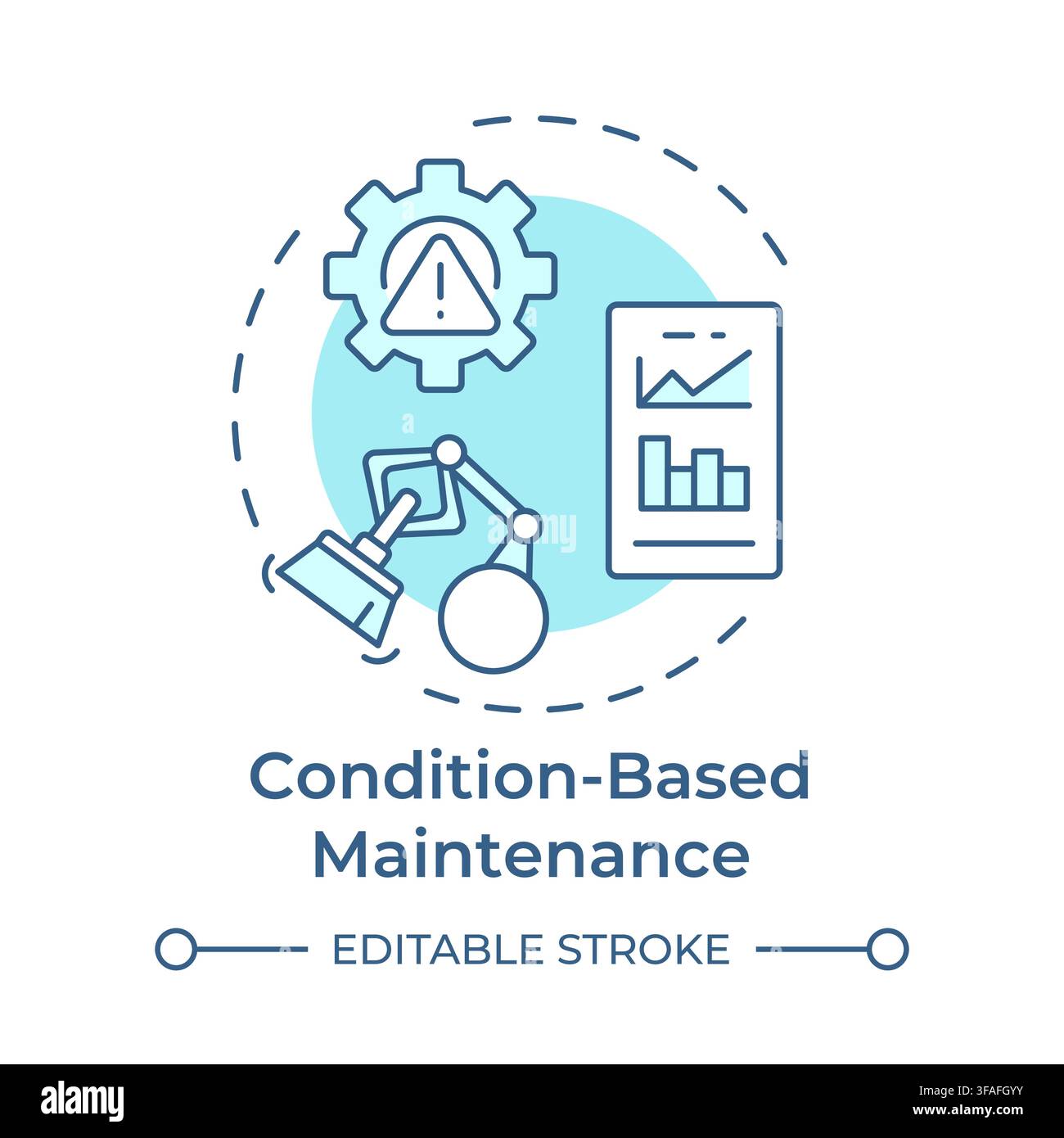 Condition based maintenance soft blue concept icon Stock Vector