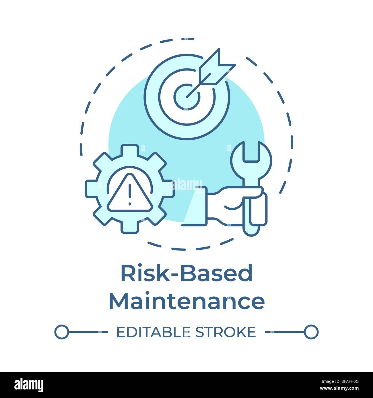 Risk based maintenance soft blue concept icon Stock Vector