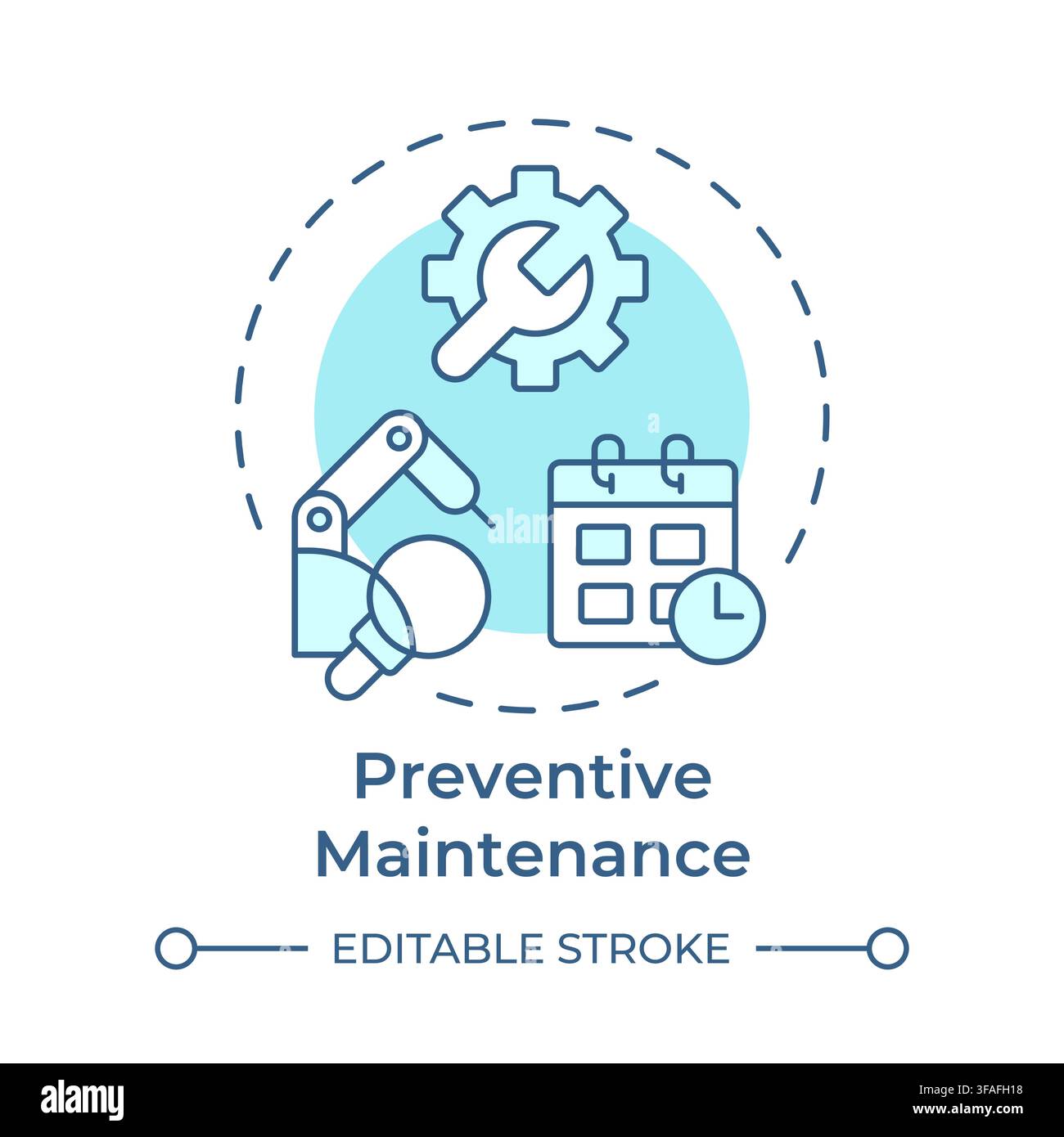 Preventative maintenance soft blue concept icon Stock Vector
