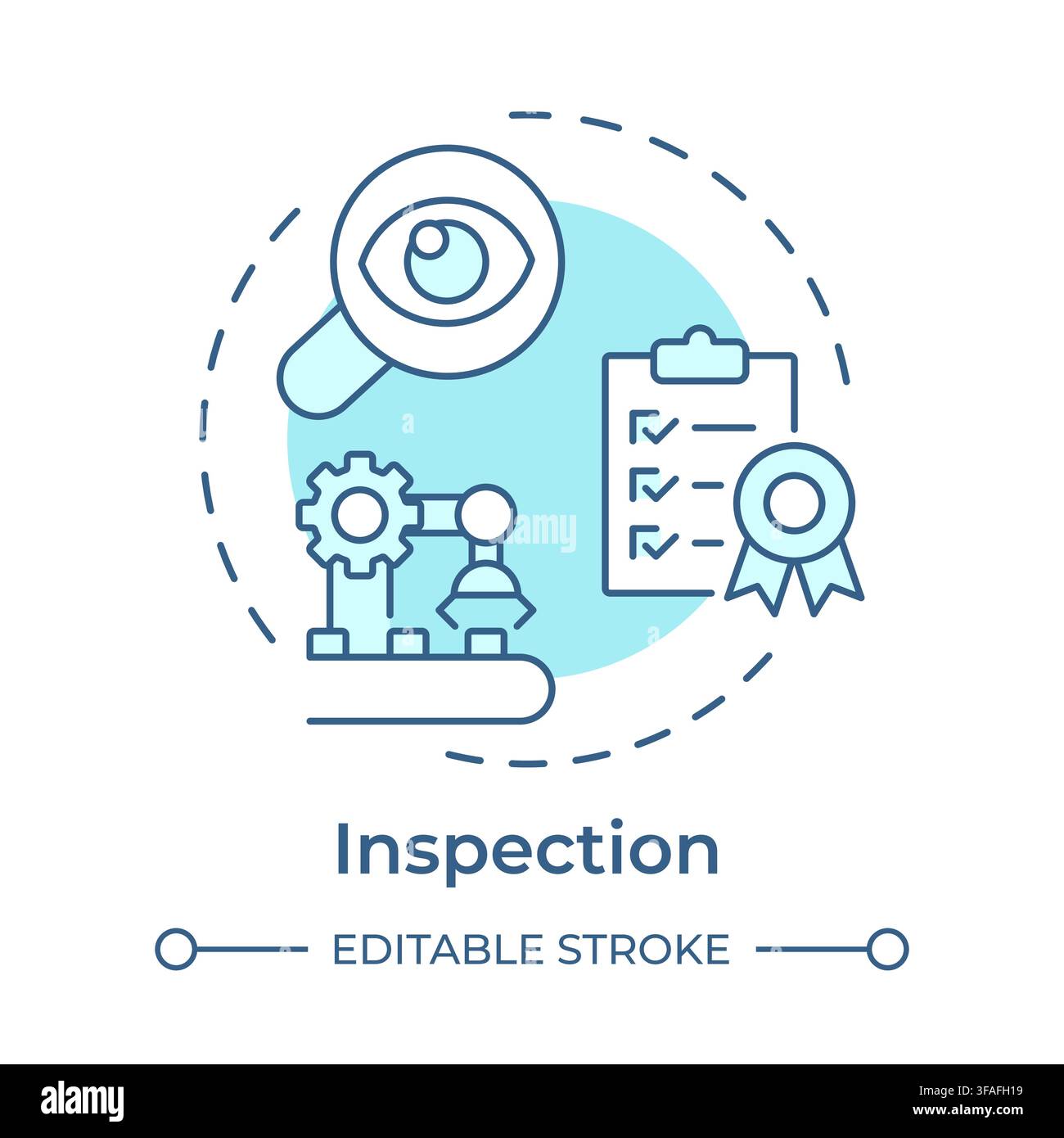 Inspection soft blue concept icon Stock Vector