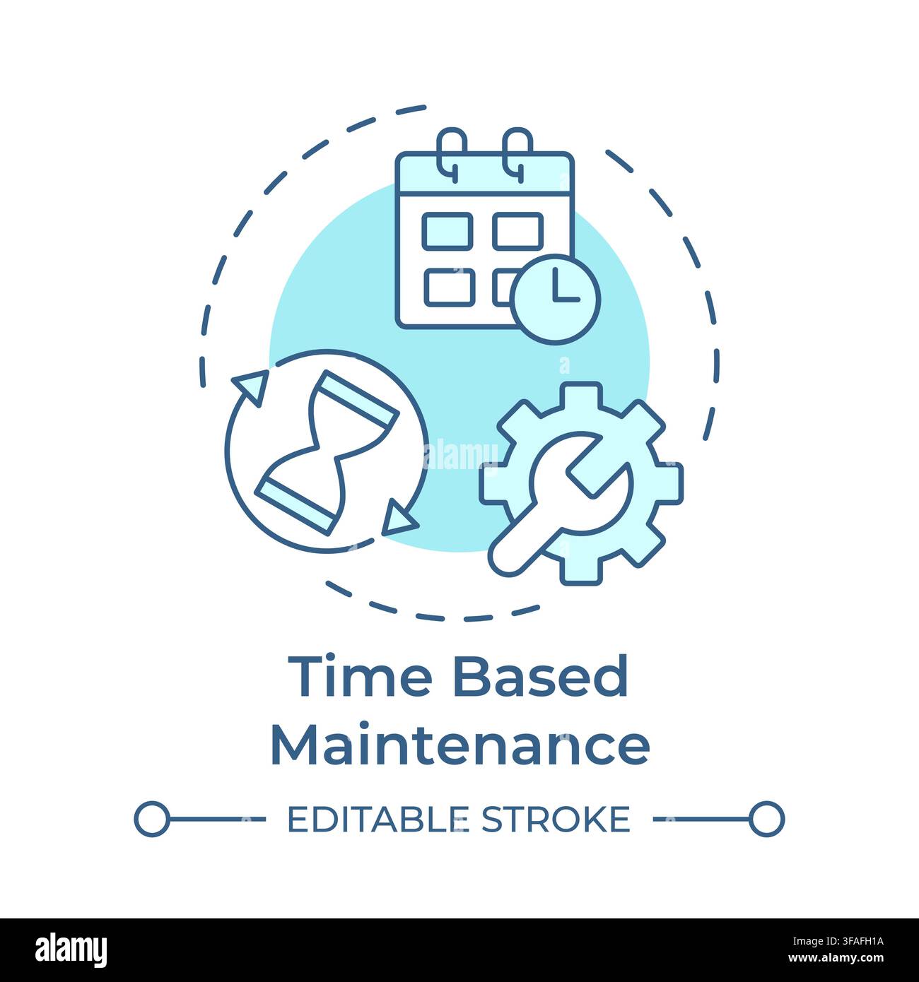 Time based maintenance soft blue concept icon Stock Vector