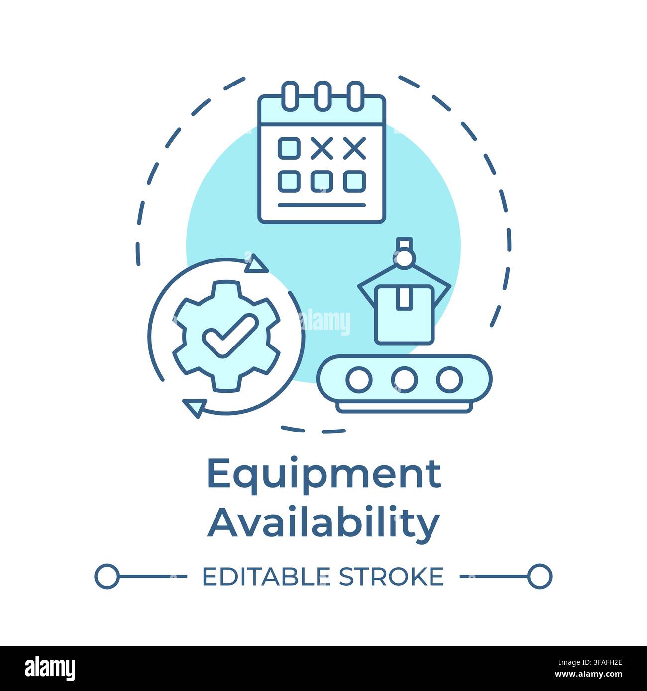 Equipment availability soft blue concept icon Stock Vector