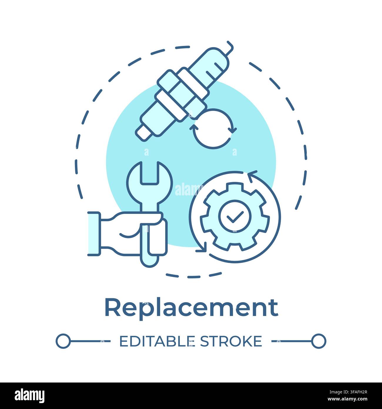 Replacement soft blue concept icon Stock Vector
