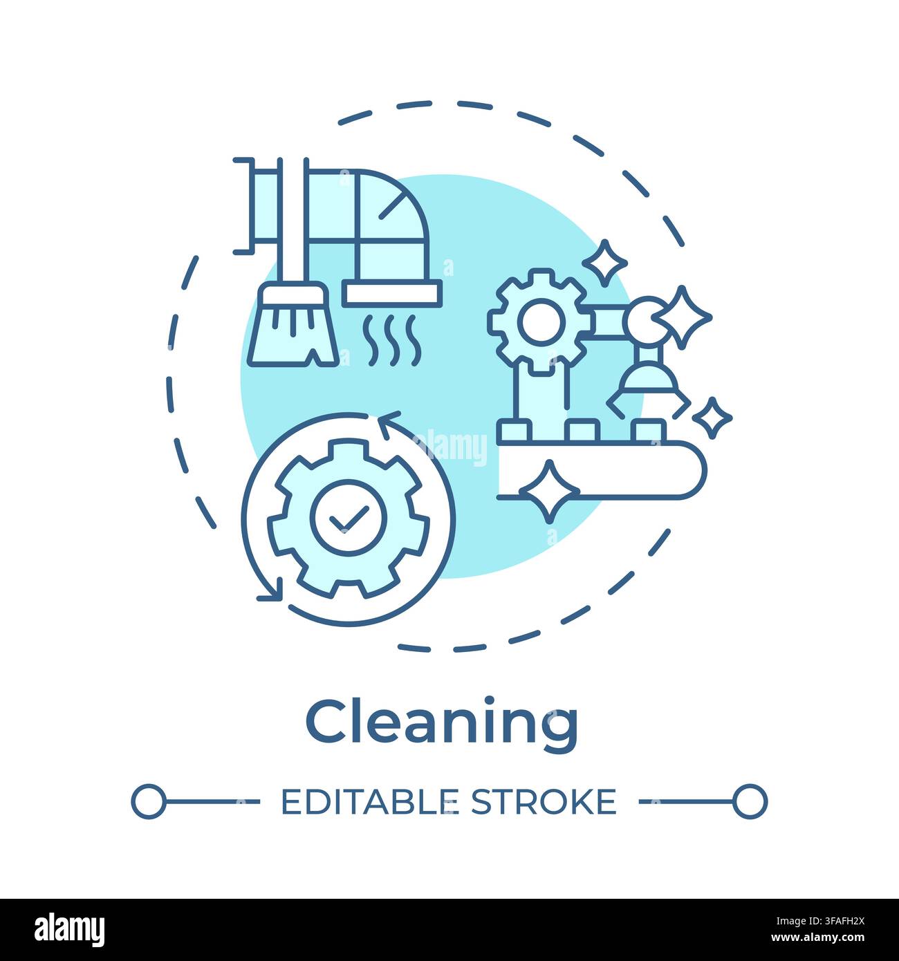 Cleaning soft blue concept icon Stock Vector