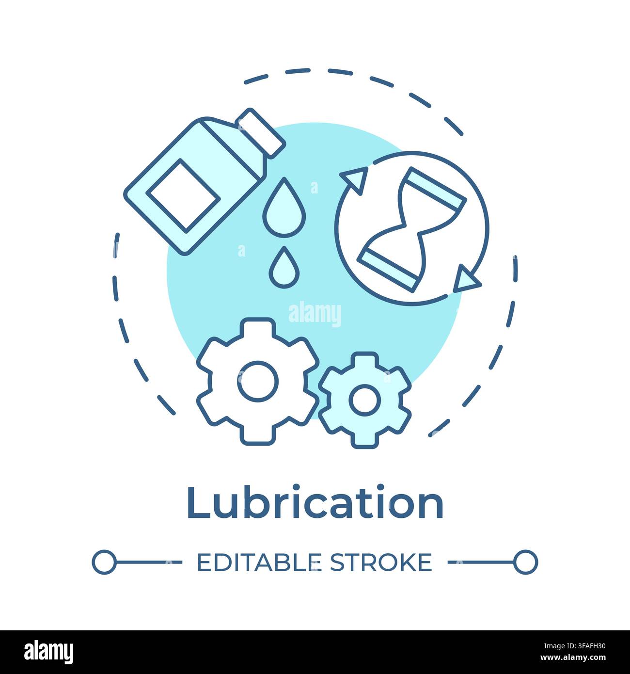 Lubrication soft blue concept icon Stock Vector