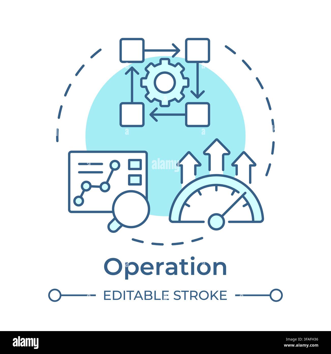Operation soft blue concept icon Stock Vector