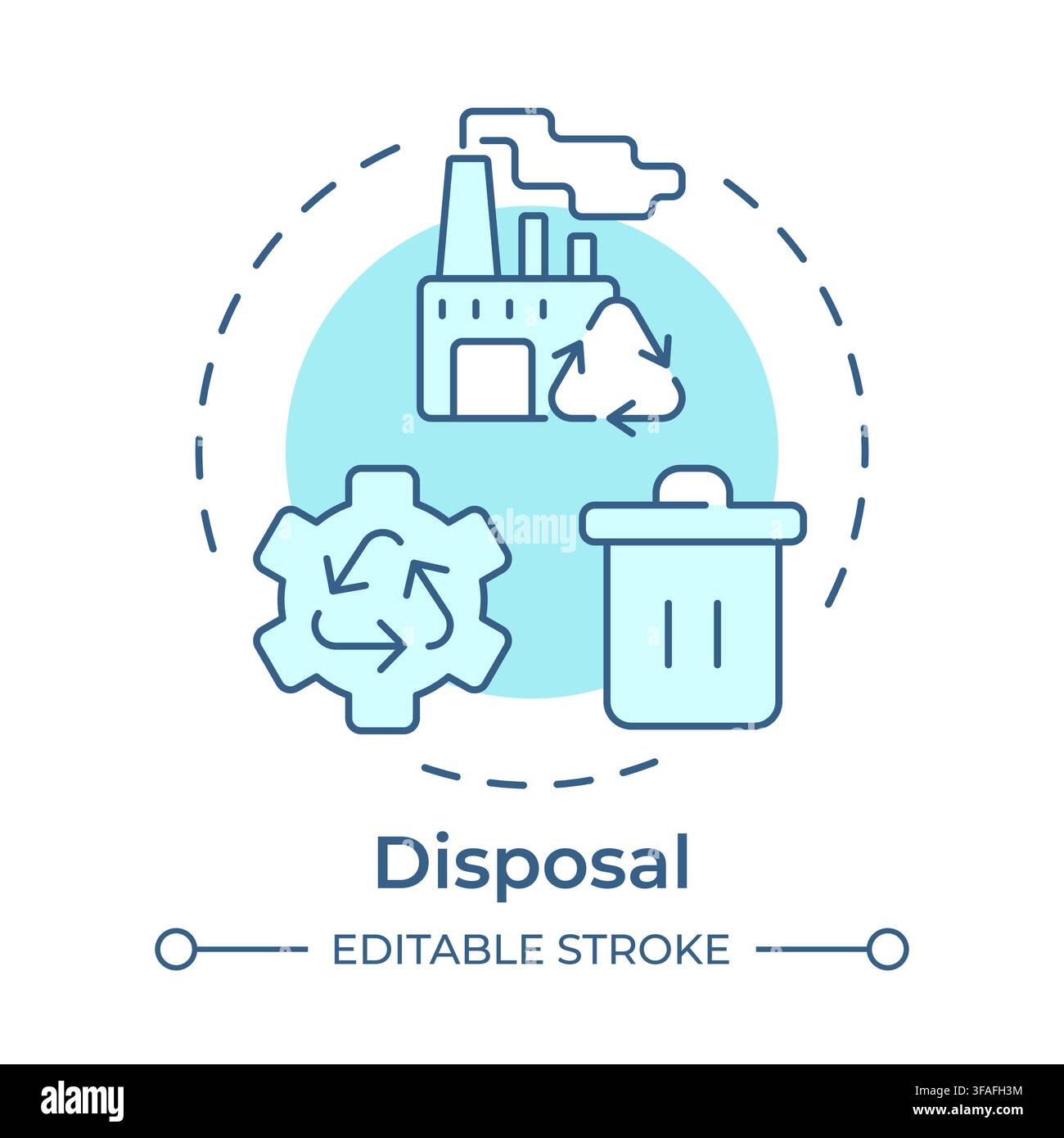 Disposal soft blue concept icon Stock Vector