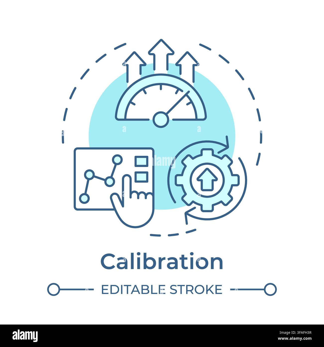 Calibration soft blue concept icon Stock Vector