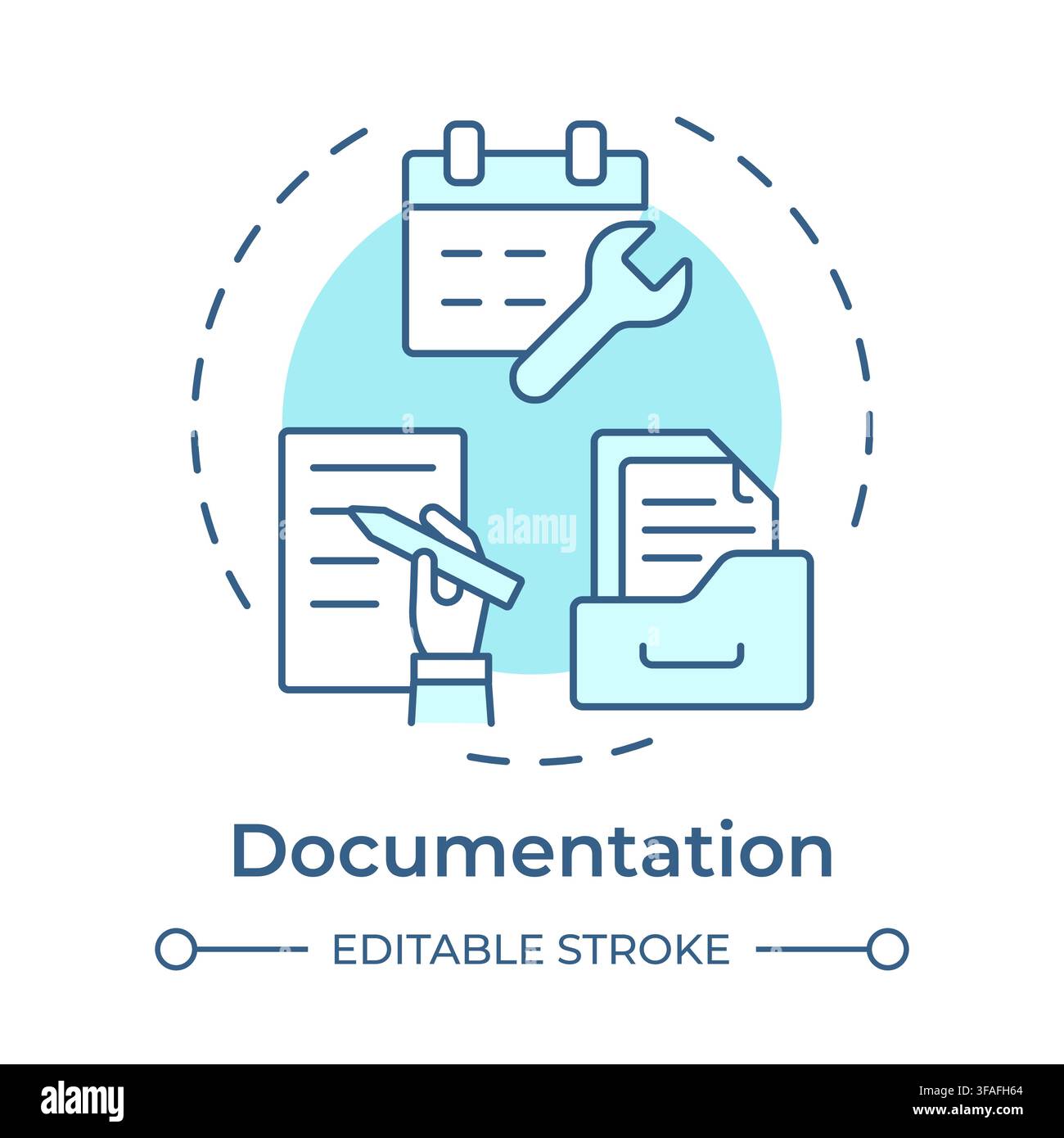 Documentation soft blue concept icon Stock Vector