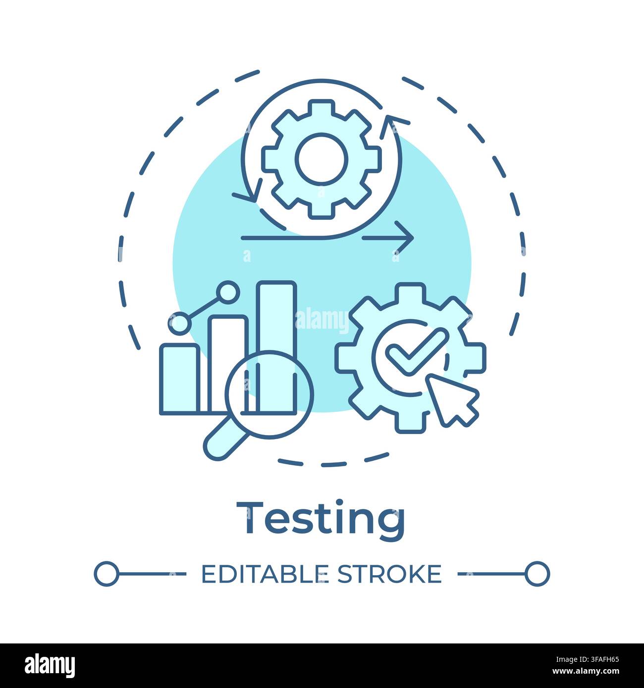 Testing soft blue concept icon Stock Vector