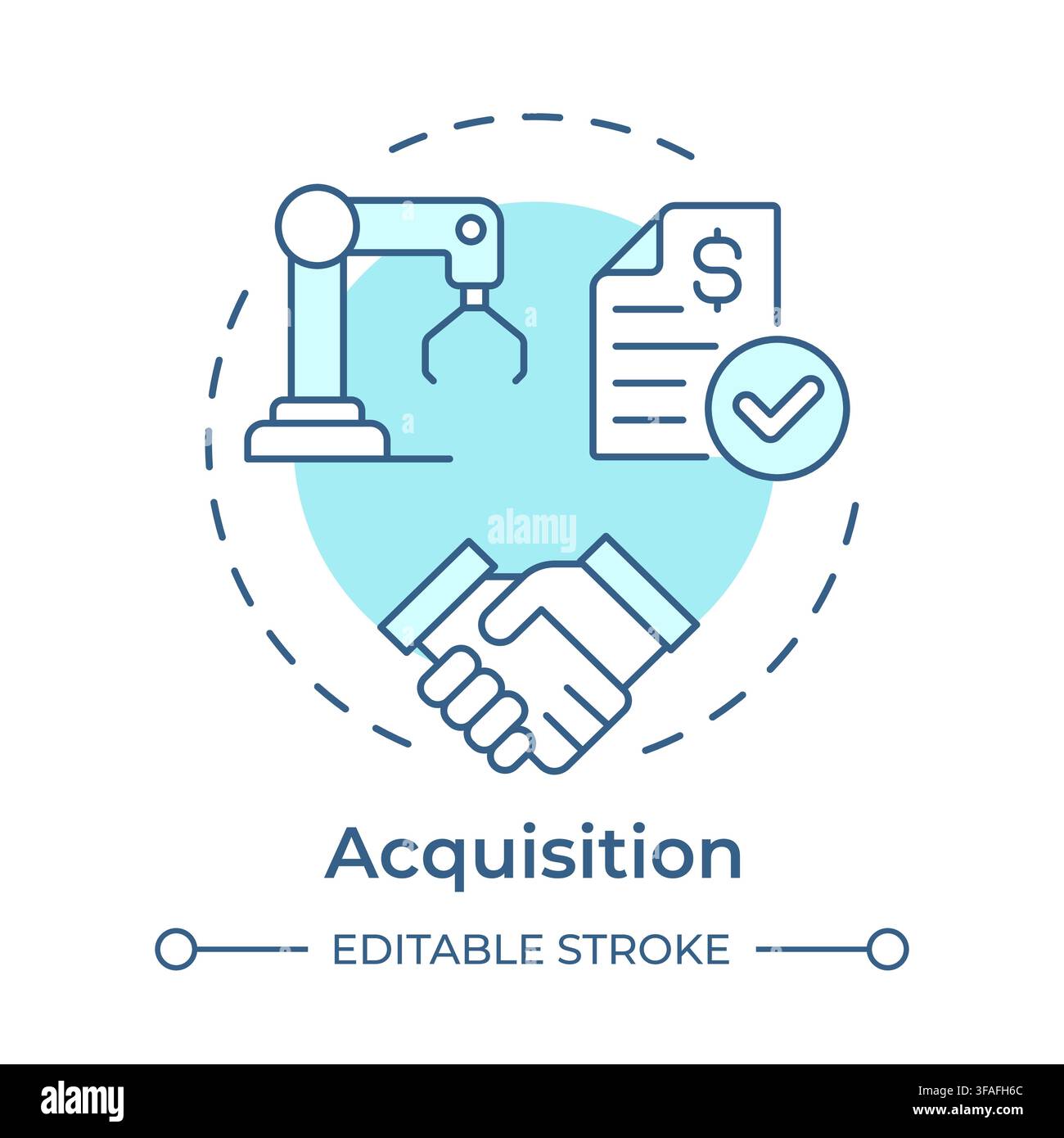 Acquisition soft blue concept icon Stock Vector