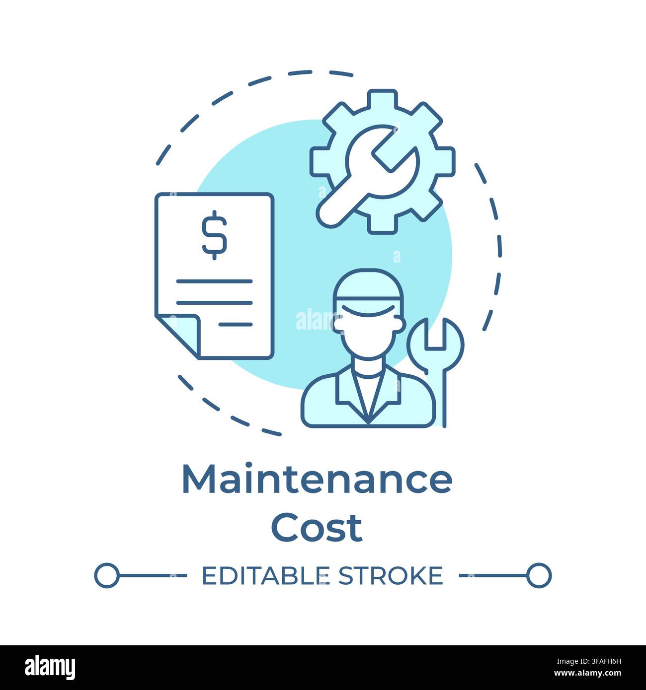 Maintenance cost soft blue concept icon Stock Vector