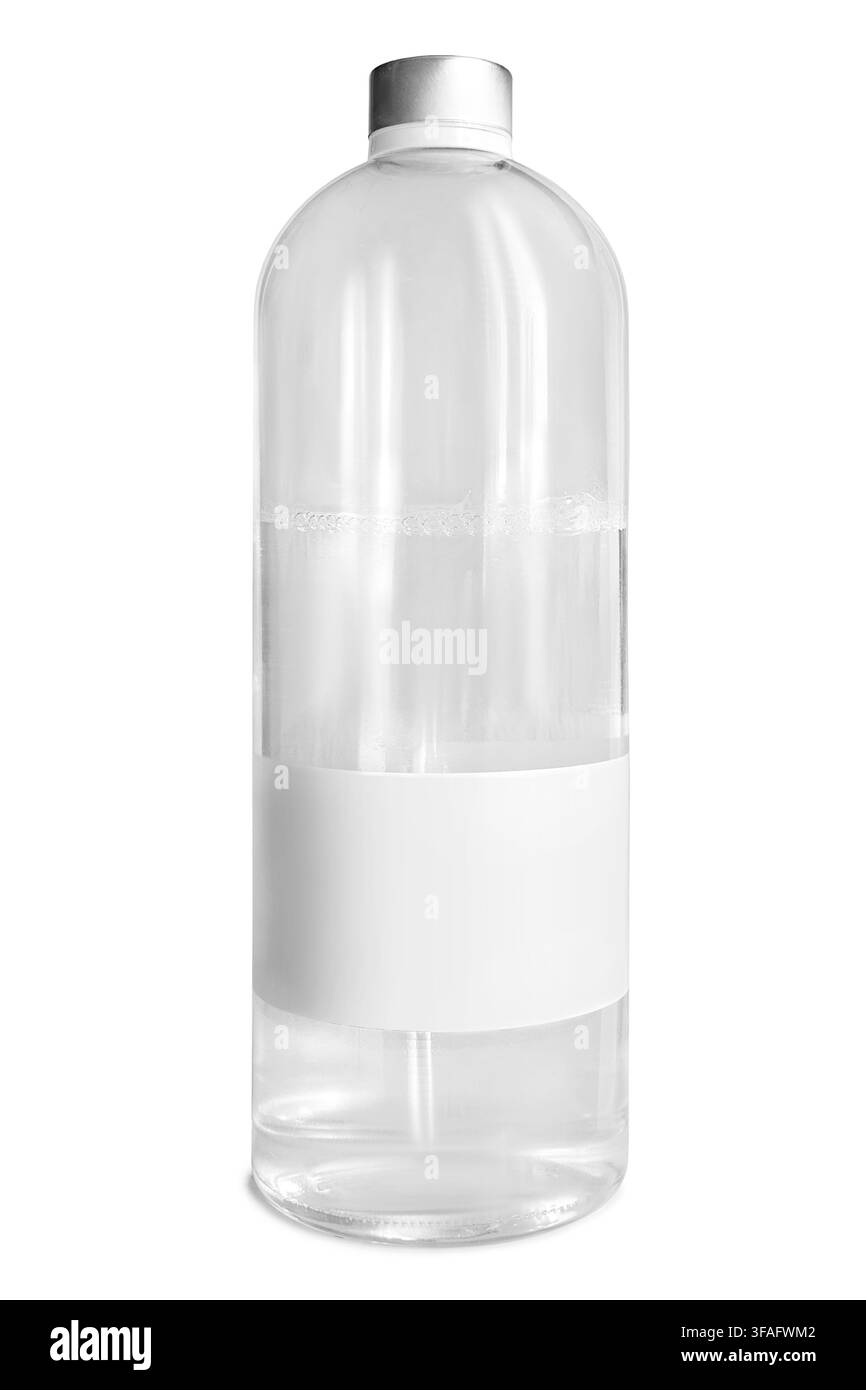 Blank plastic water bottle isolated on white background Stock Photo