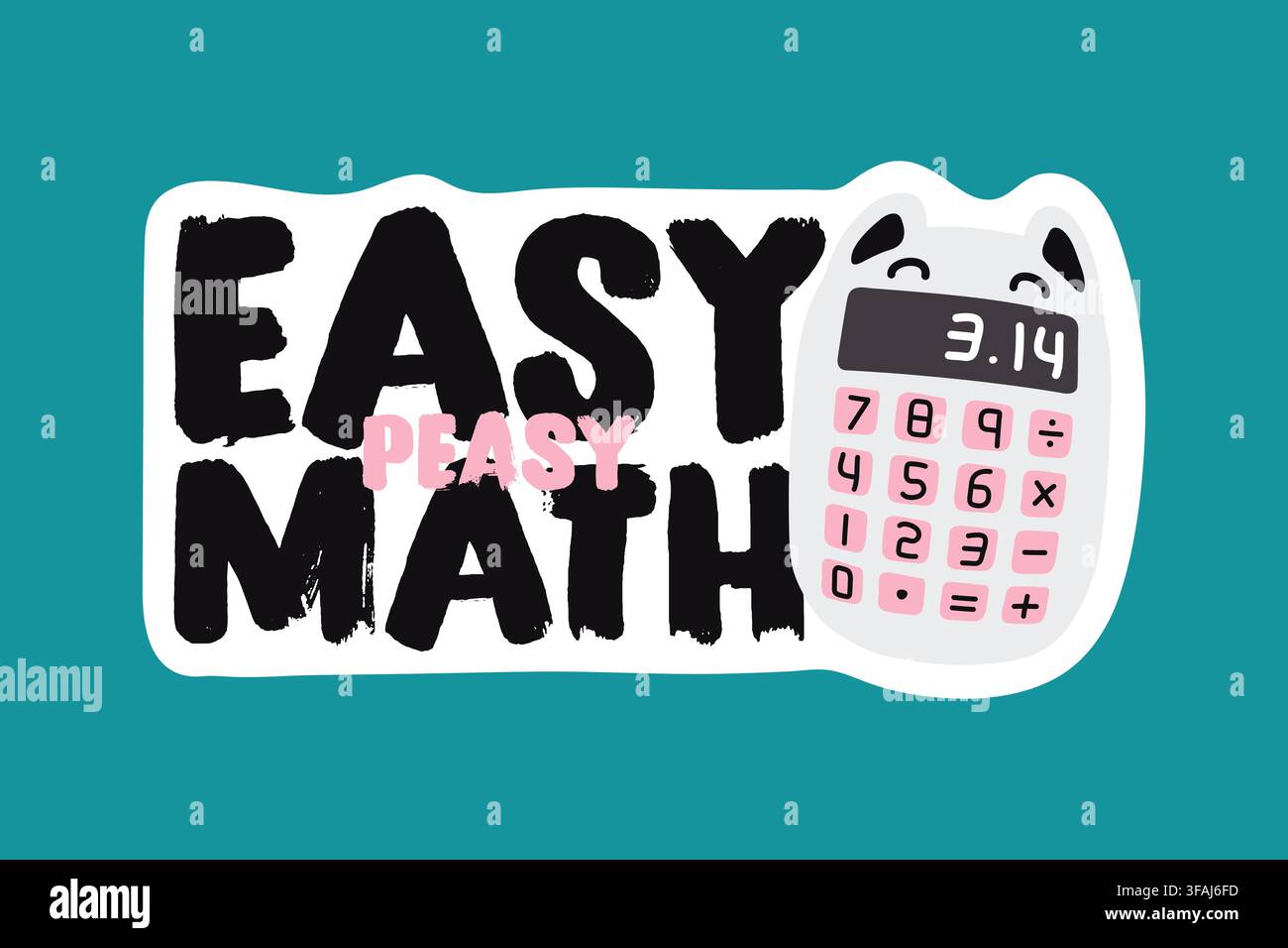 Cute calculator doodle vector sticker for back to school planner decor Stock Vector