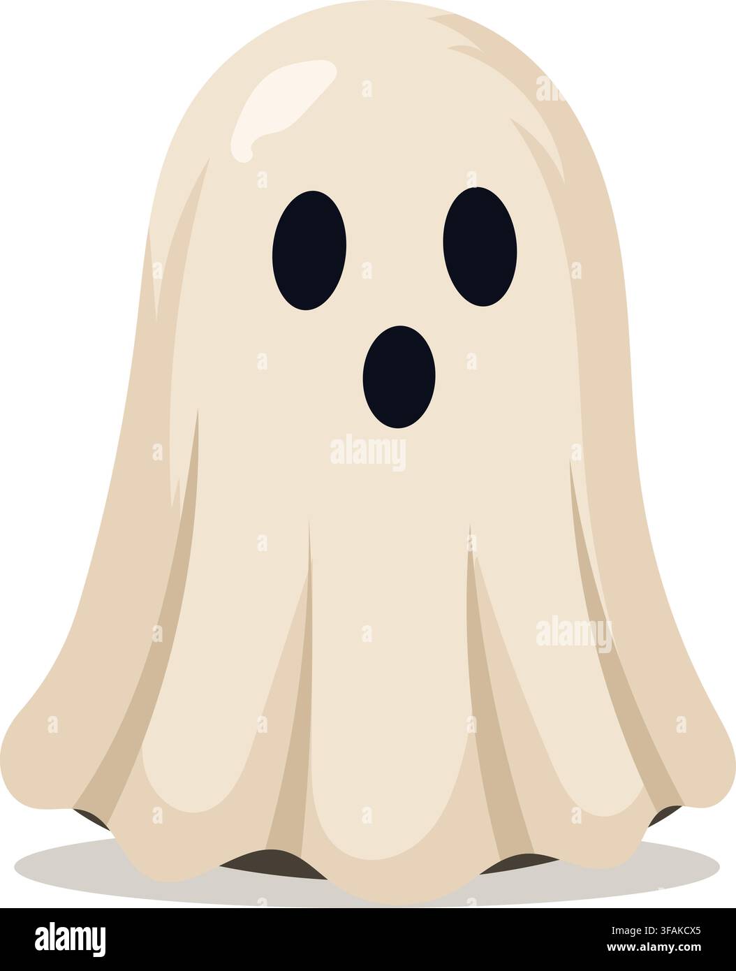 Cute Halloween Ghost Isolated on White Background Stock Vector